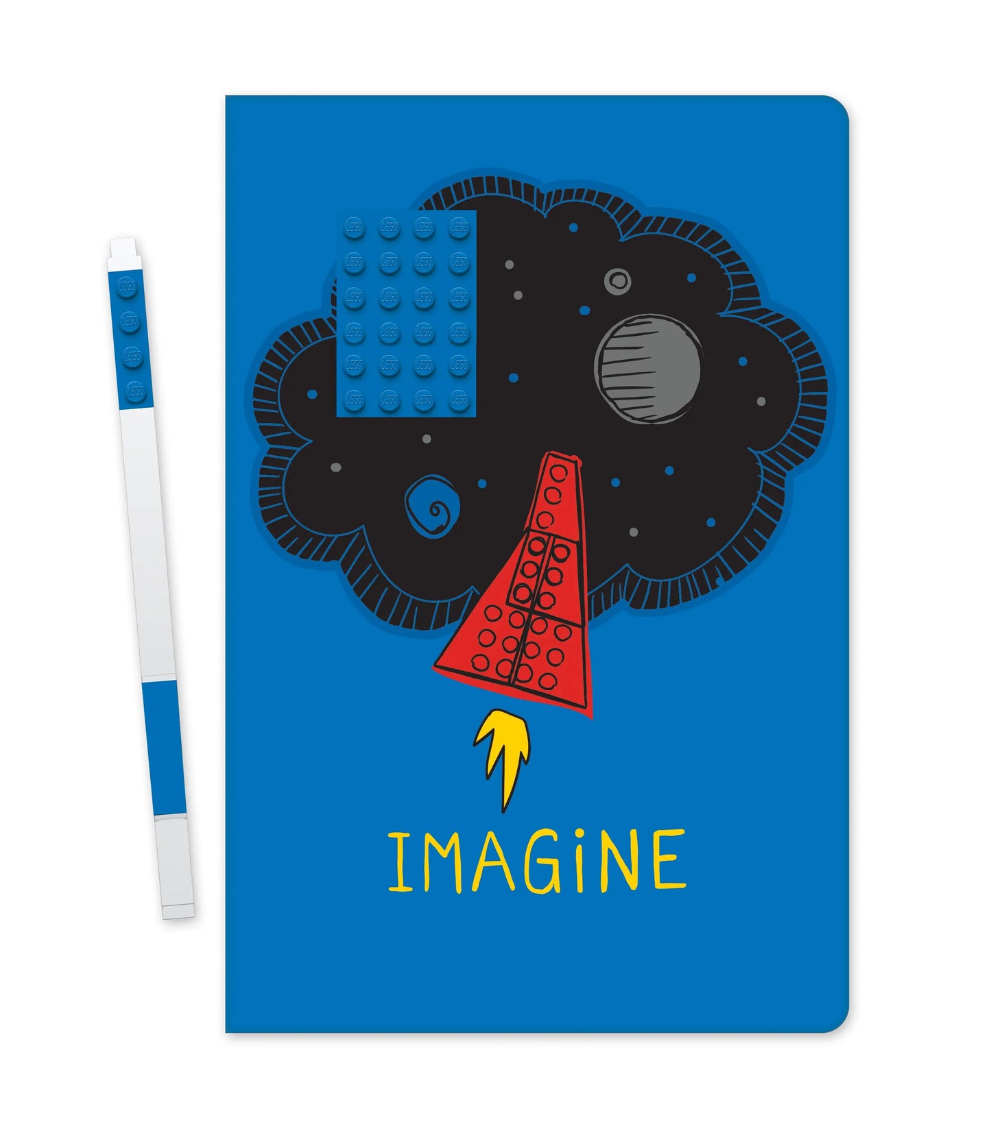 LEGO Stationery Notebook 4x6 Blue Brick with Blue Gel Pen Set - Imagine (52523) IQ Hong Kong, Ltd.
