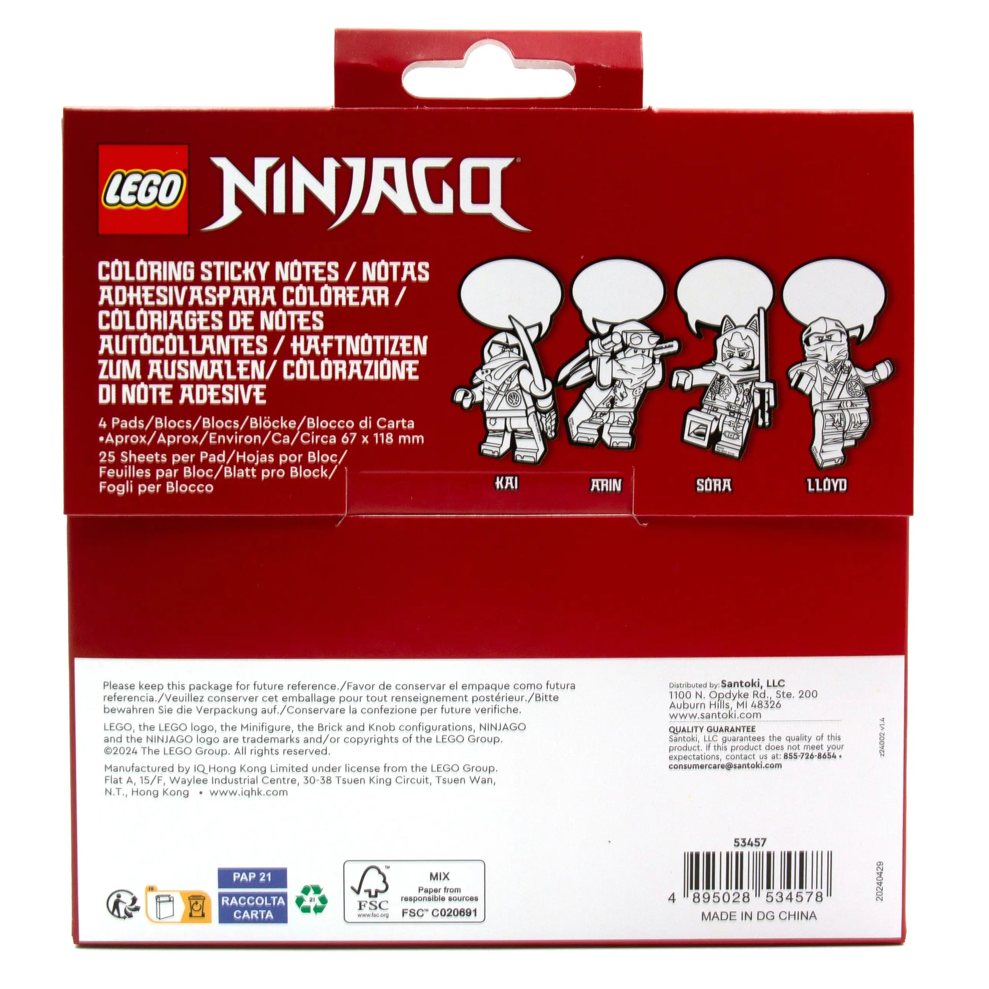LEGO NINJAGO Coloring Sticky Notes - Dragons Rising (53457) IQ Hong Kong, Ltd.