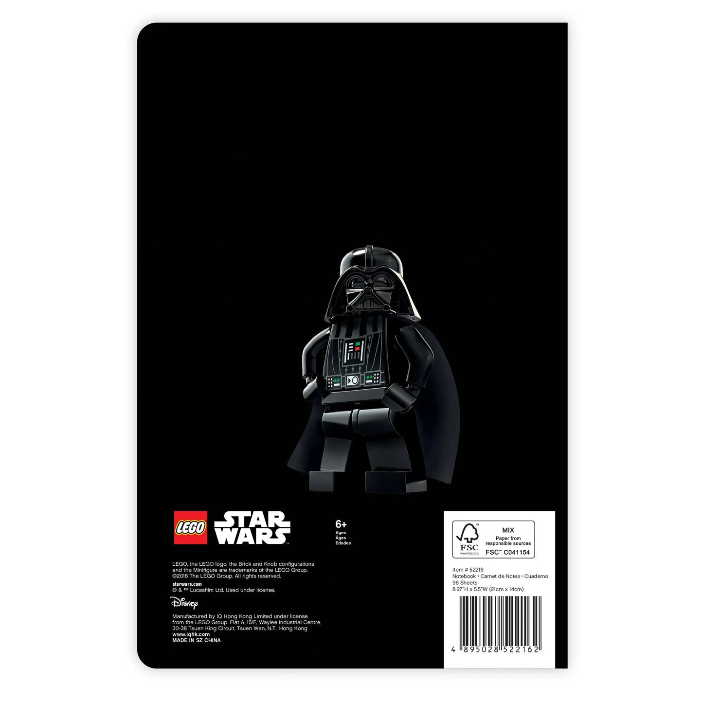 LEGO Star Wars Softcover Notebook - Darth Vader (52216) IQ Hong Kong, Ltd.