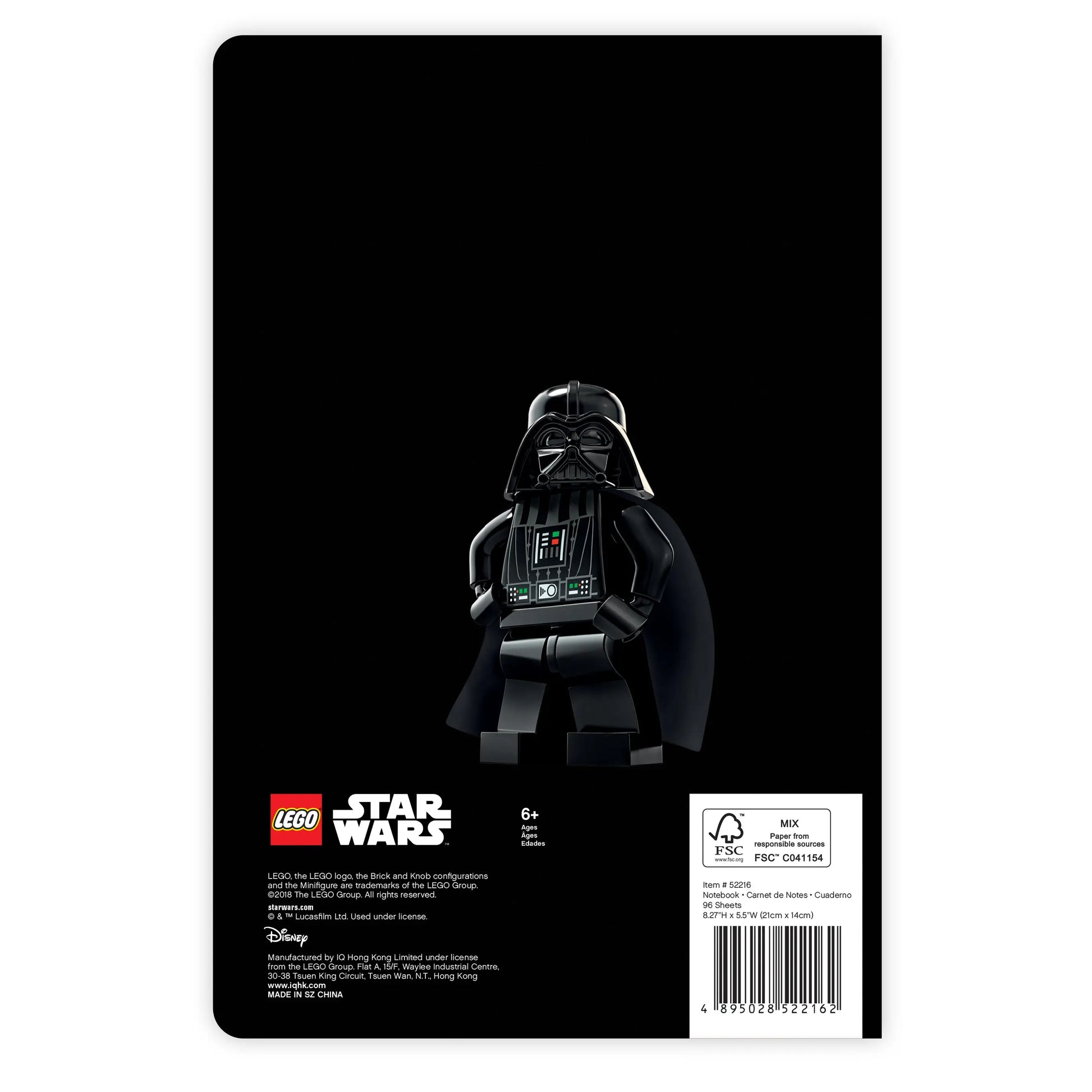 LEGO Star Wars Softcover Notebook - Darth Vader (52216) IQ Hong Kong, Ltd.