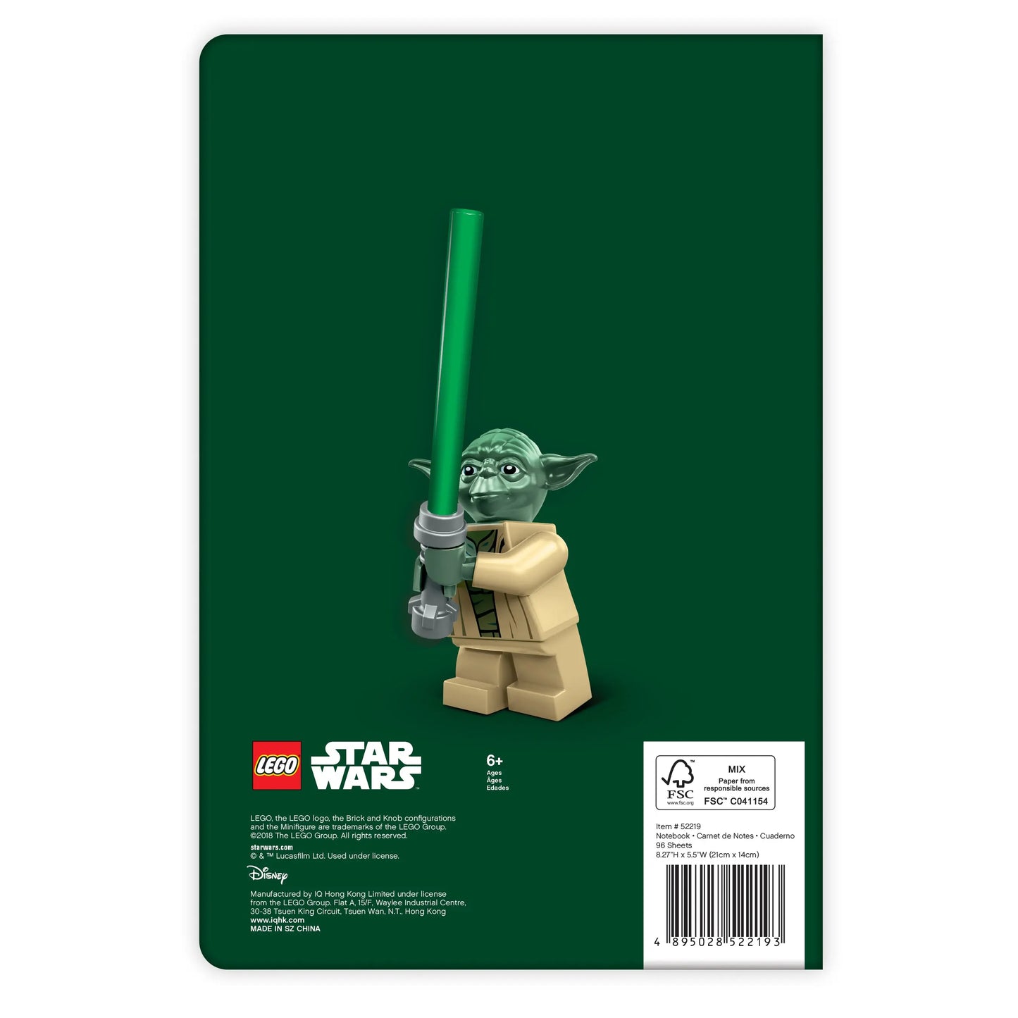 LEGO Star Wars Softcover Notebook - Yoda (52219) IQ Hong Kong, Ltd.