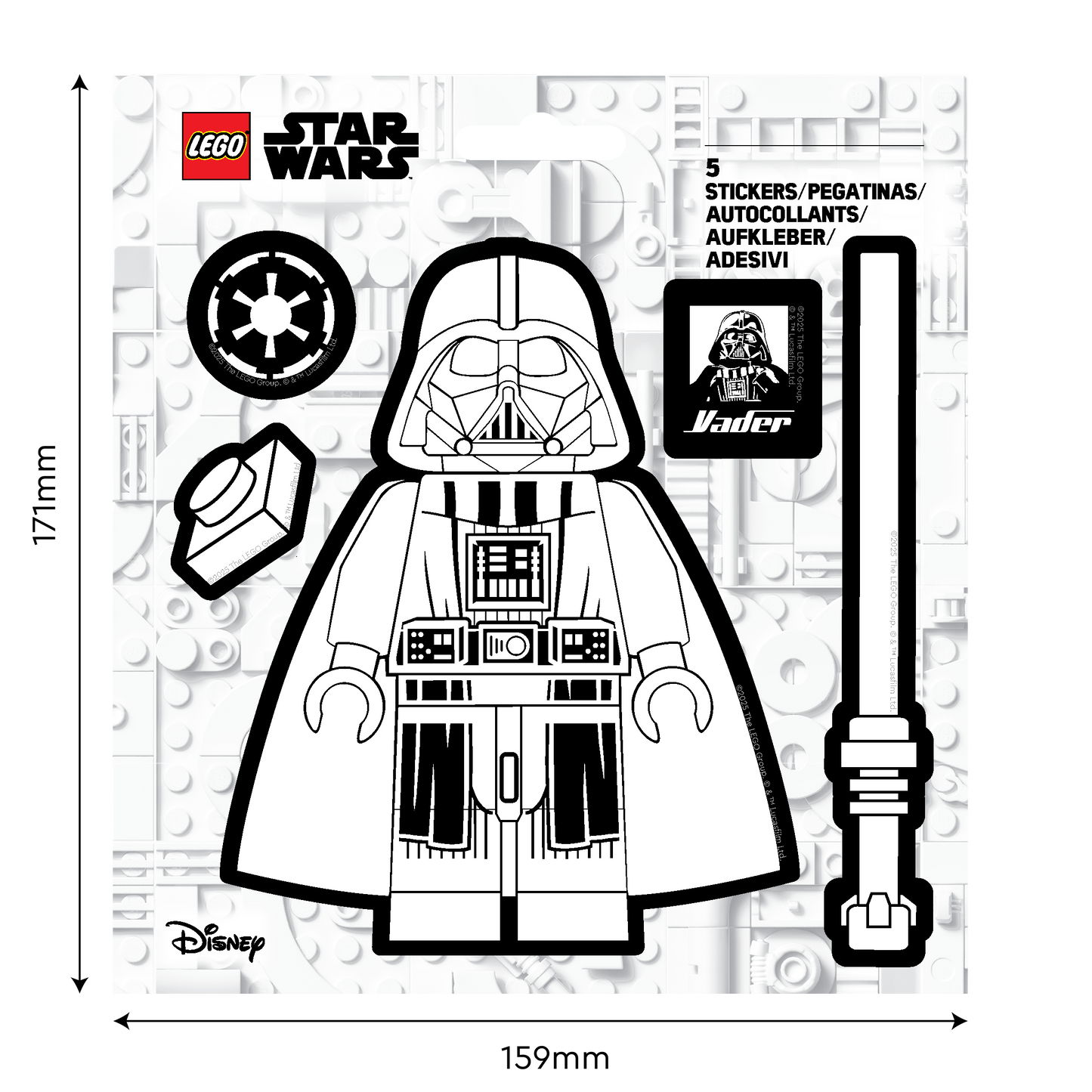 LEGO® Star Wars™ Sticker - Darth Vader™ Black & White (53750) 
