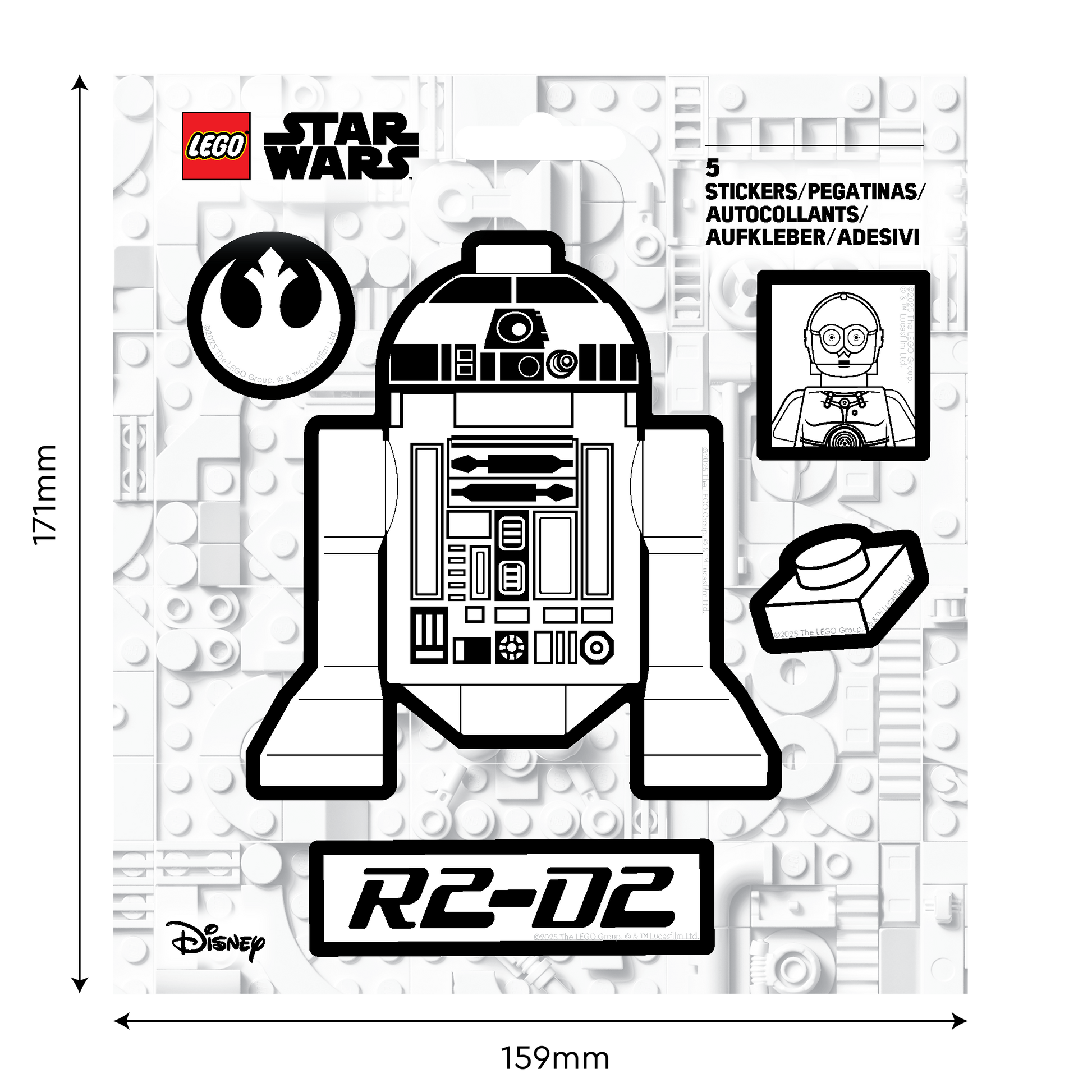 LEGO® Star Wars™ Sticker - R2-D2™ Black & White (53752) 
