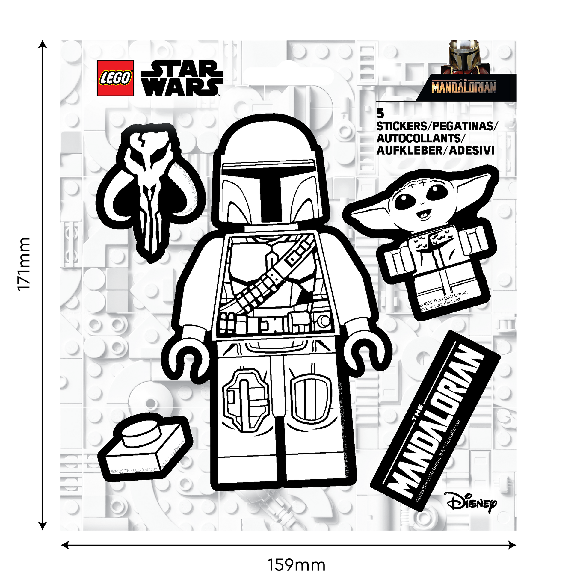 LEGO® Star Wars™ THE MANDALORIAN™ Sticker - The Mandalorian™ Black & White (53755) 