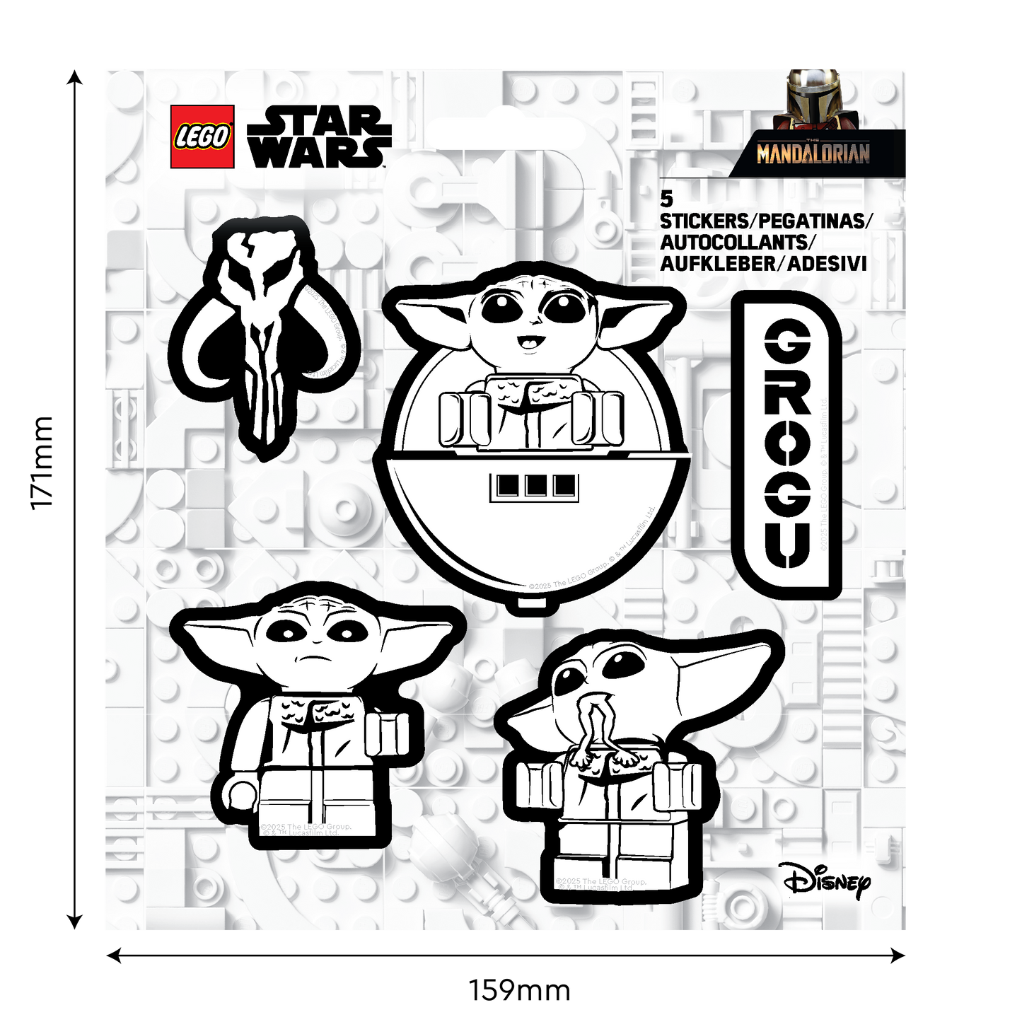 LEGO® Star Wars™ THE MANDALORIAN™ Sticker - Grogu™ Black & White (53756) 