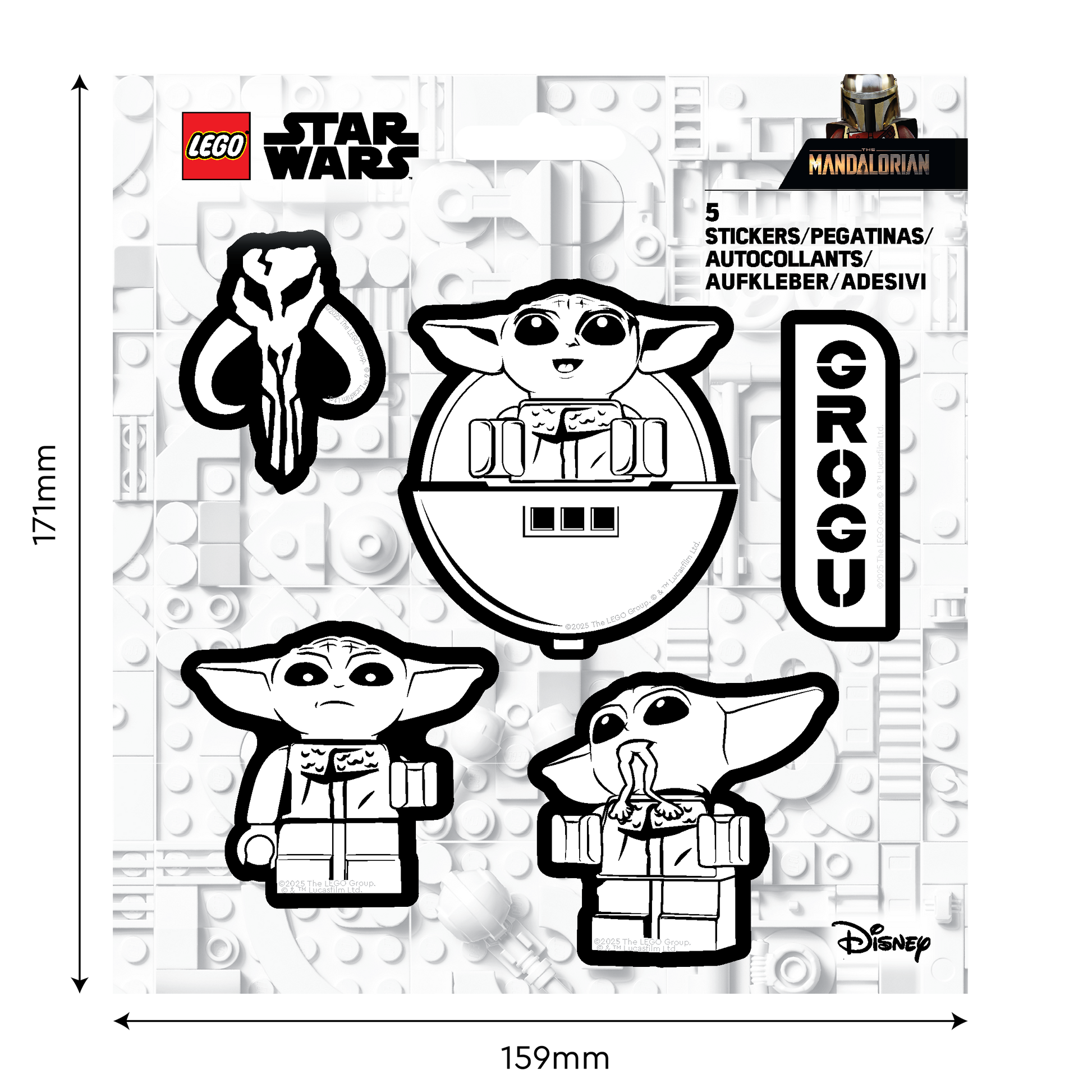LEGO® Star Wars™ THE MANDALORIAN™ Sticker - Grogu™ Black & White (53756) 
