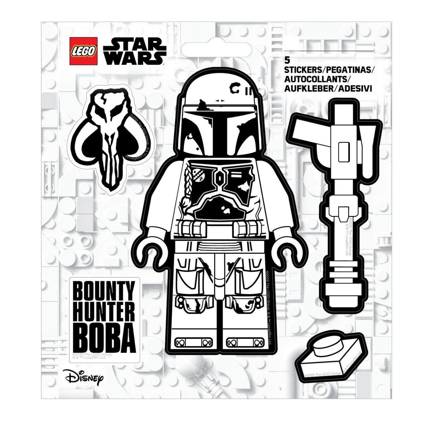 LEGO® Star Wars™ THE MANDALORIAN™ Sticker - Boba Fett™ Black & White (53802) 