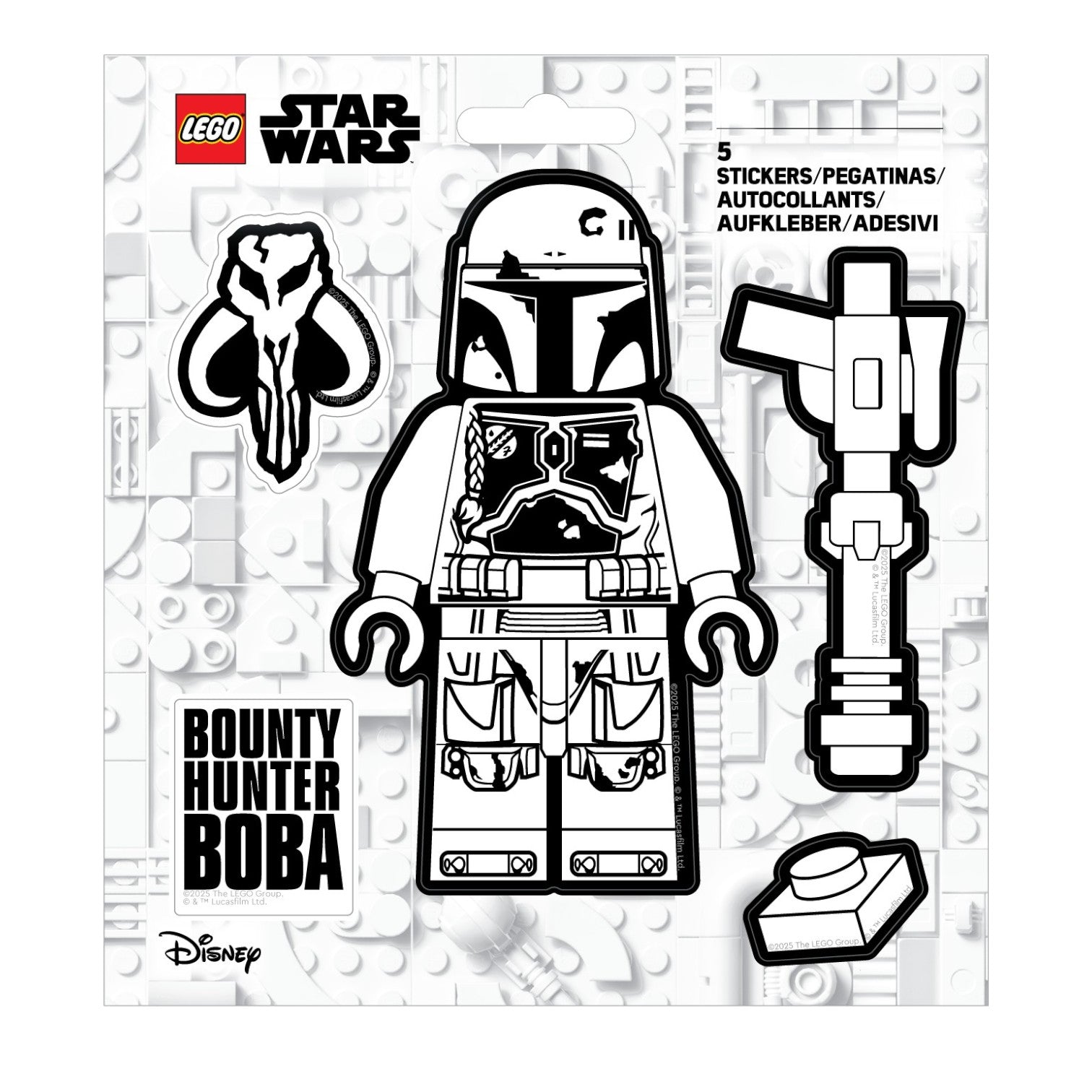 LEGO® Star Wars™ THE MANDALORIAN™ Sticker - Boba Fett™ Black & White (53802) 