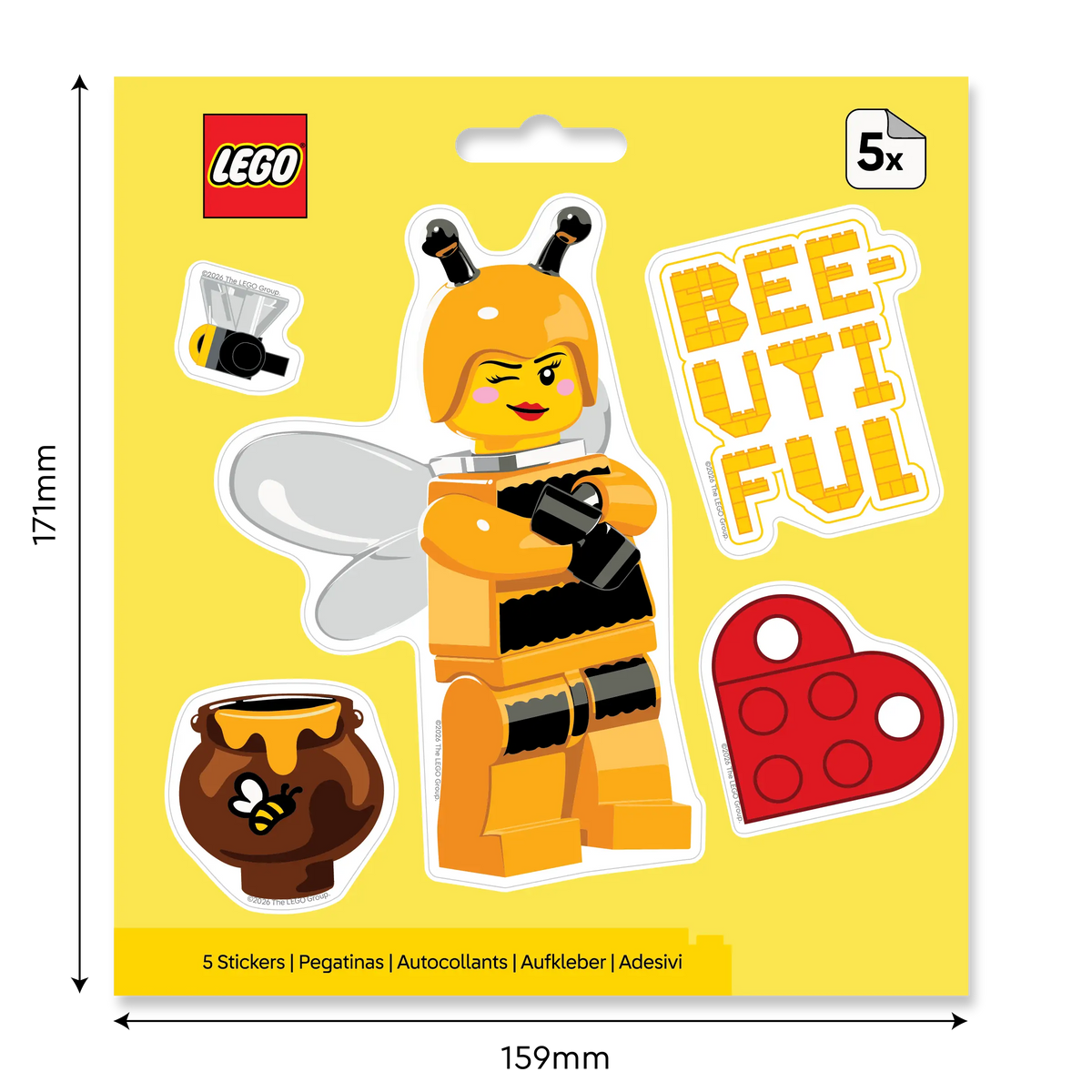 LEGO® Sticker Sheet - Valentine Bumblebee Girl | Santoki
