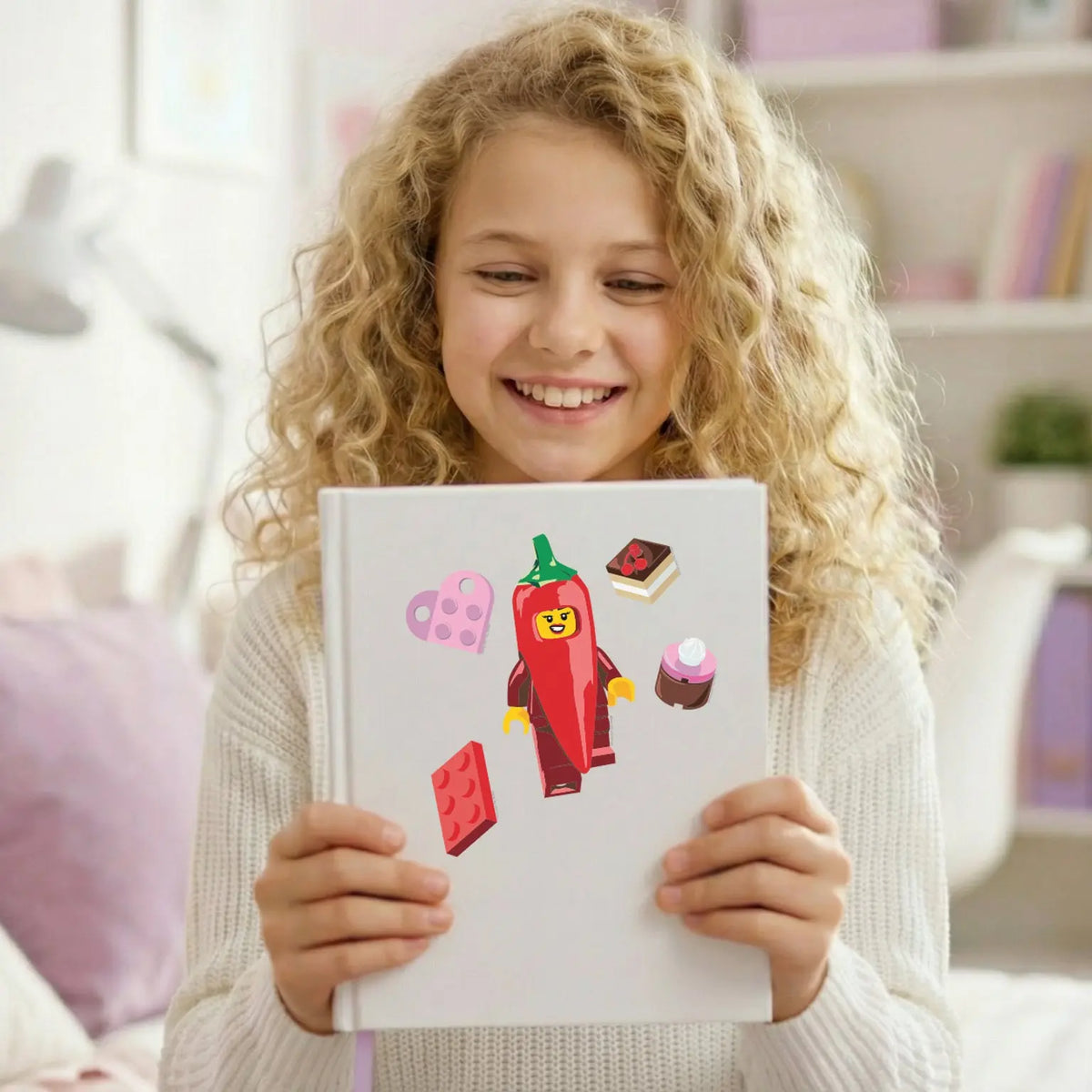 LEGO® Sticker Sheet - Valentine Chili Pepper Girl | Santoki