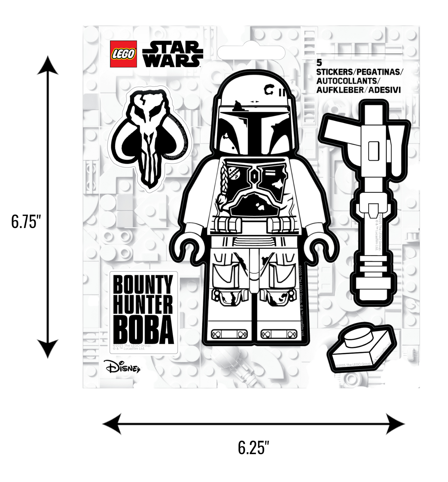 LEGO® Star Wars™ THE MANDALORIAN™ Sticker - Boba Fett™ Black & White (53802) 