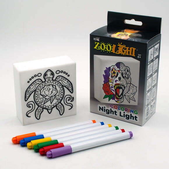 Zoolight DIY Create Your Own Coloring Night Light Craft Kit - Turtle (ZNTU)