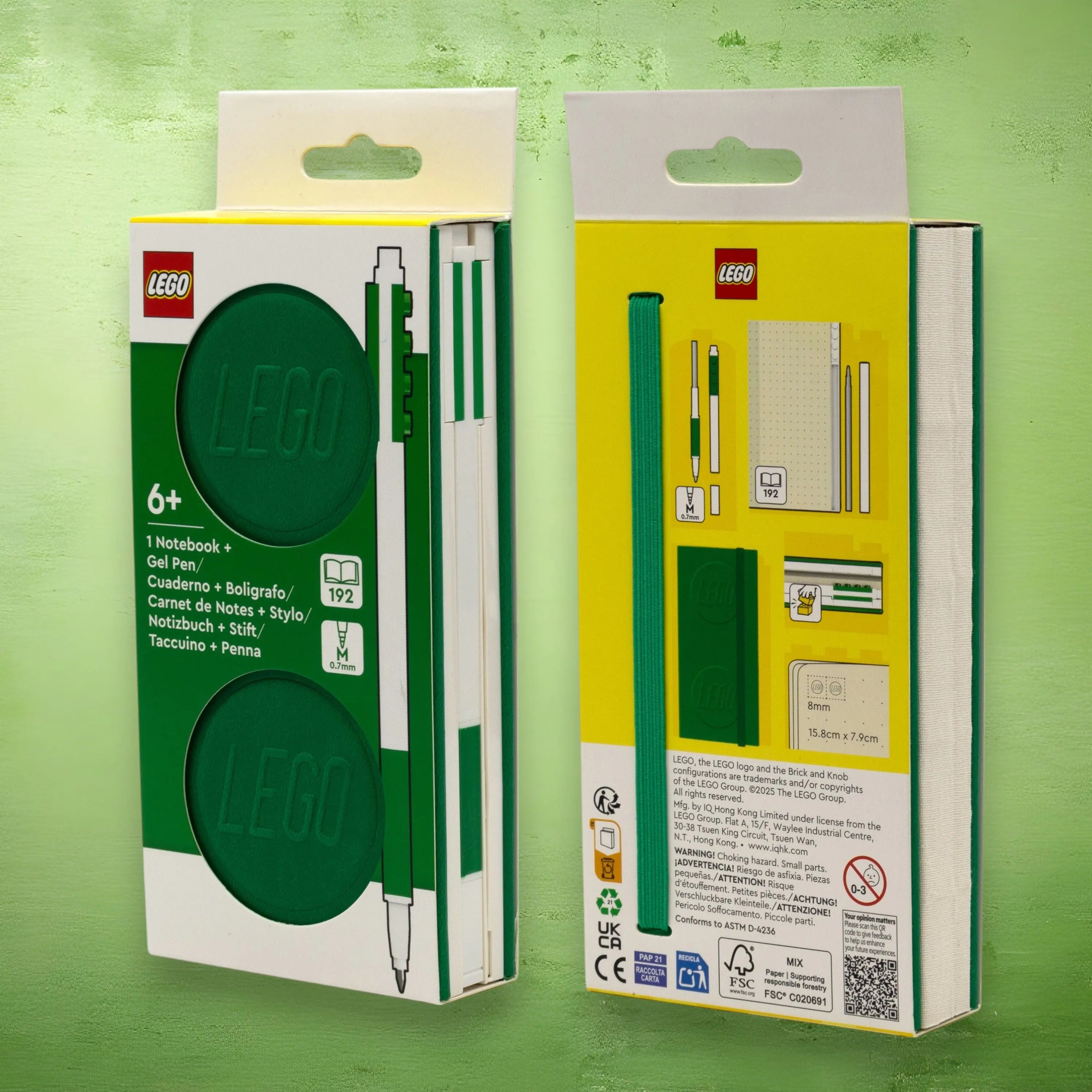 ノート　セット LEGO Locking Notebook with Gel Pen 1x2 Green (53697) | Santoki