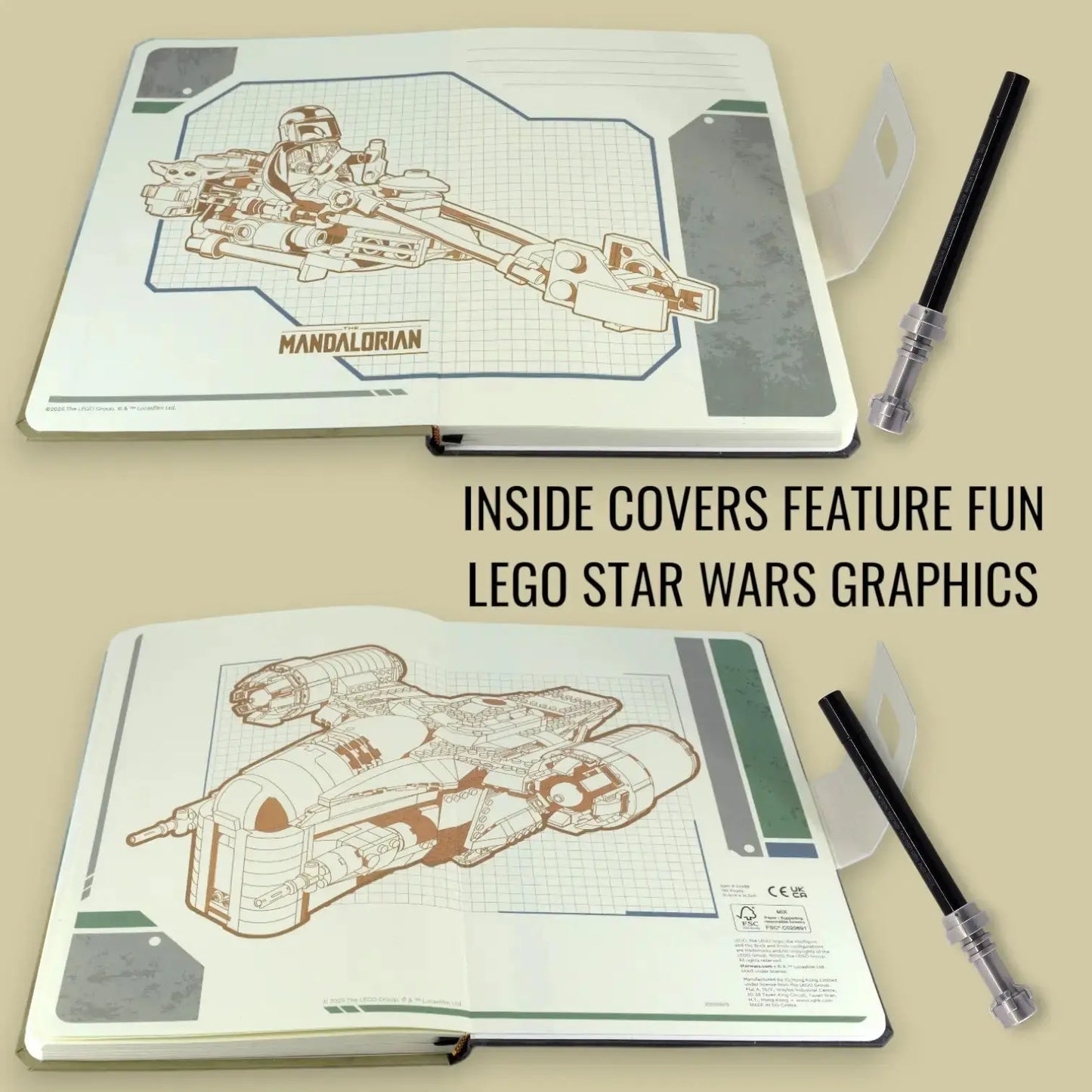LEGO® Star Wars™ THE MANDALORIAN™ Notebook & Darksaber™ Gel Pen (53688) 