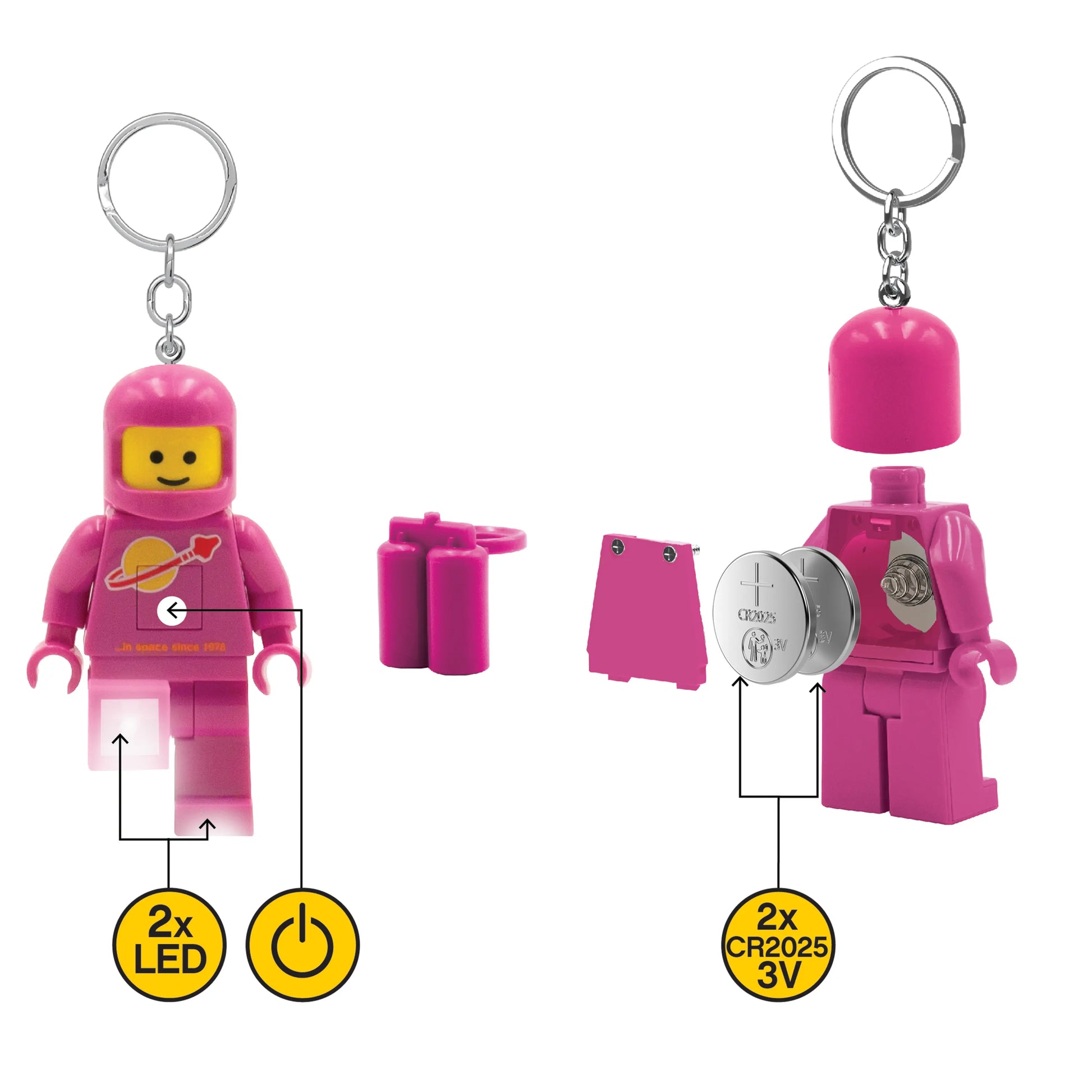 LEGO Minifigures Keychain Light - Spaceman Pink (KE10HP) IQ Hong Kong, Ltd.