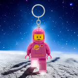 LEGO Minifigures Large 3 Inch Tall Figure Keychain Light - Spaceman Pink (KE10HP)