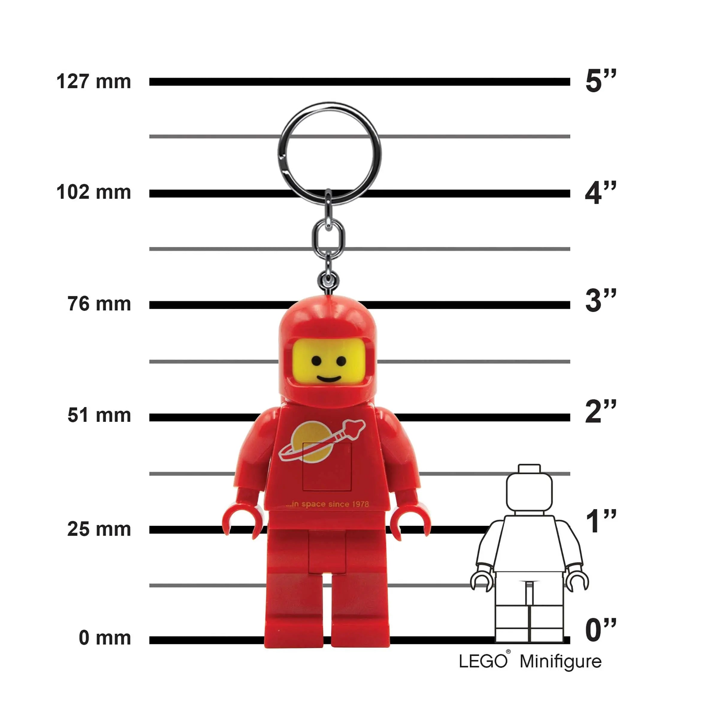 レドこく　キーラン LEGO Minifigures Keychain Light - Spaceman Red (KE10HR) | Santoki