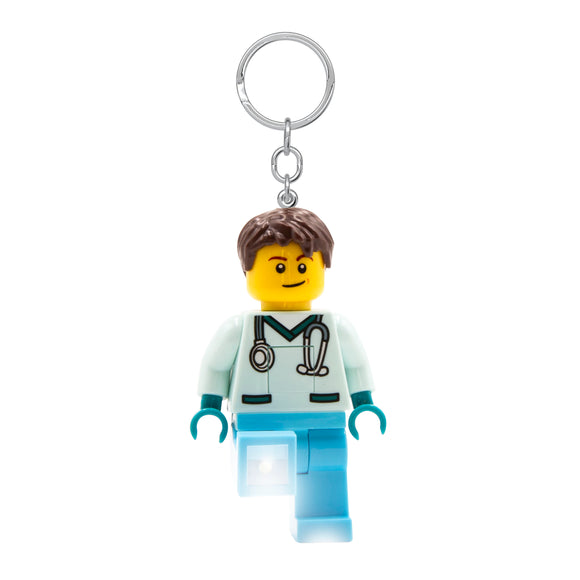 LEGO City Large 3 Inch Tall Figure Keychain Light - Male Nurse (KE194H)