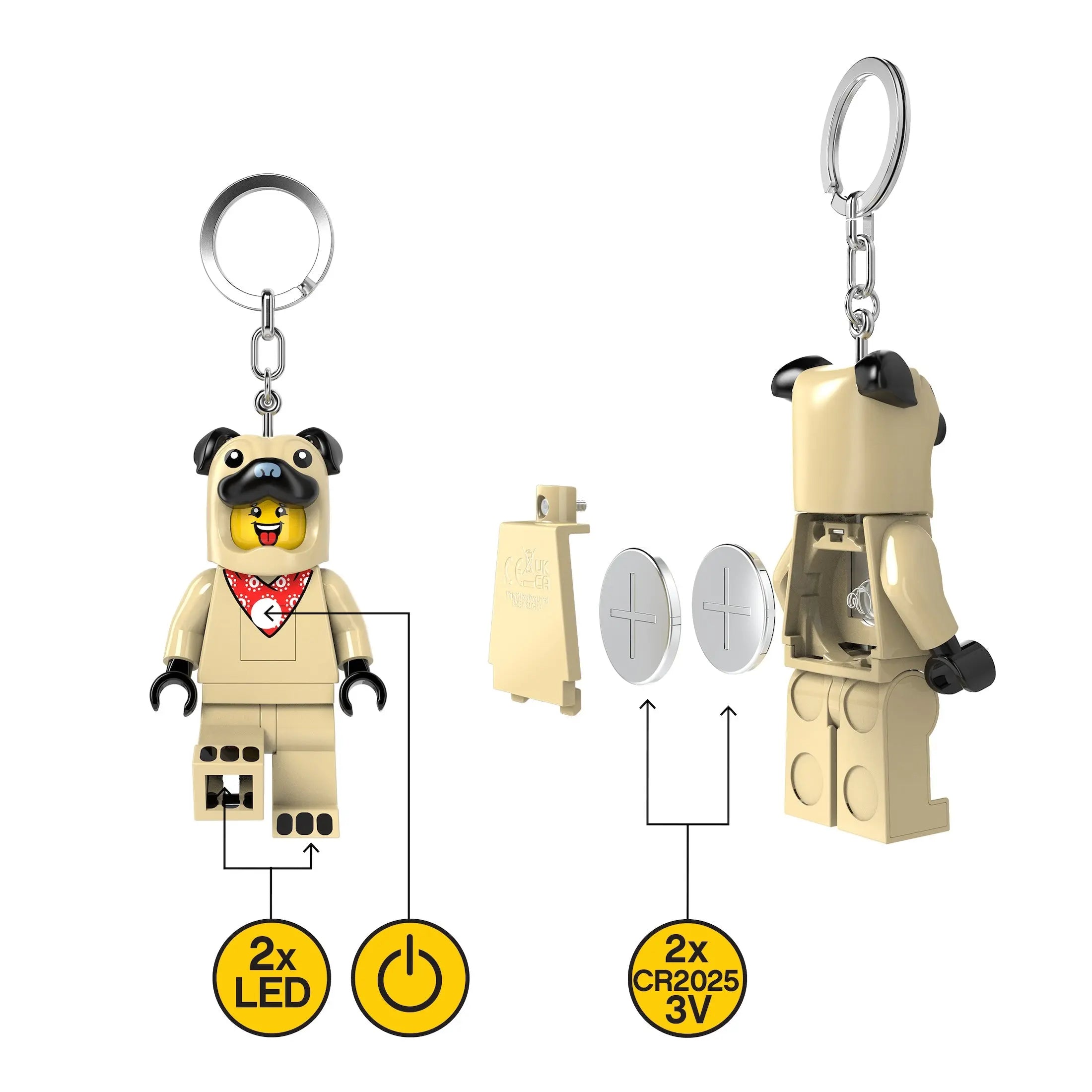 LEGO Keychain Light - Pug Costume Guy (KE213H) | Santoki