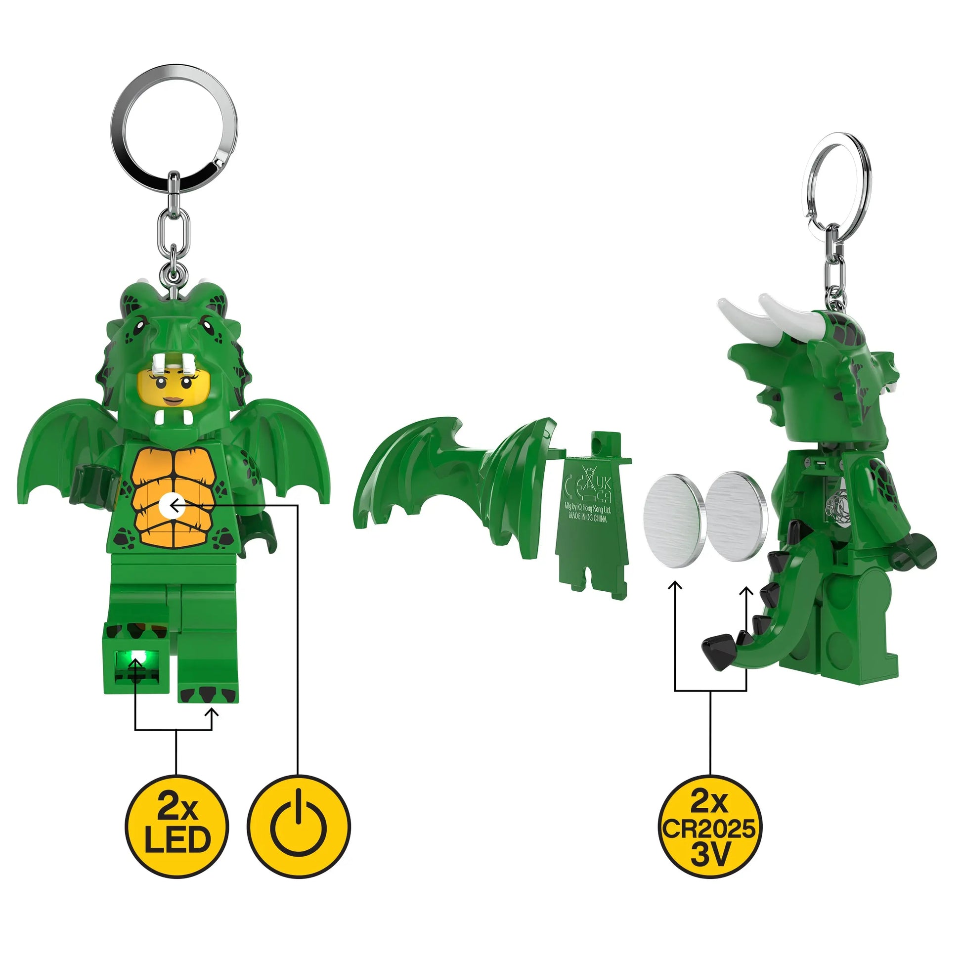 LEGO Minifigures Keychain Light - Green Dragon Costume Girl (KE224H) IQ Hong Kong, Ltd.