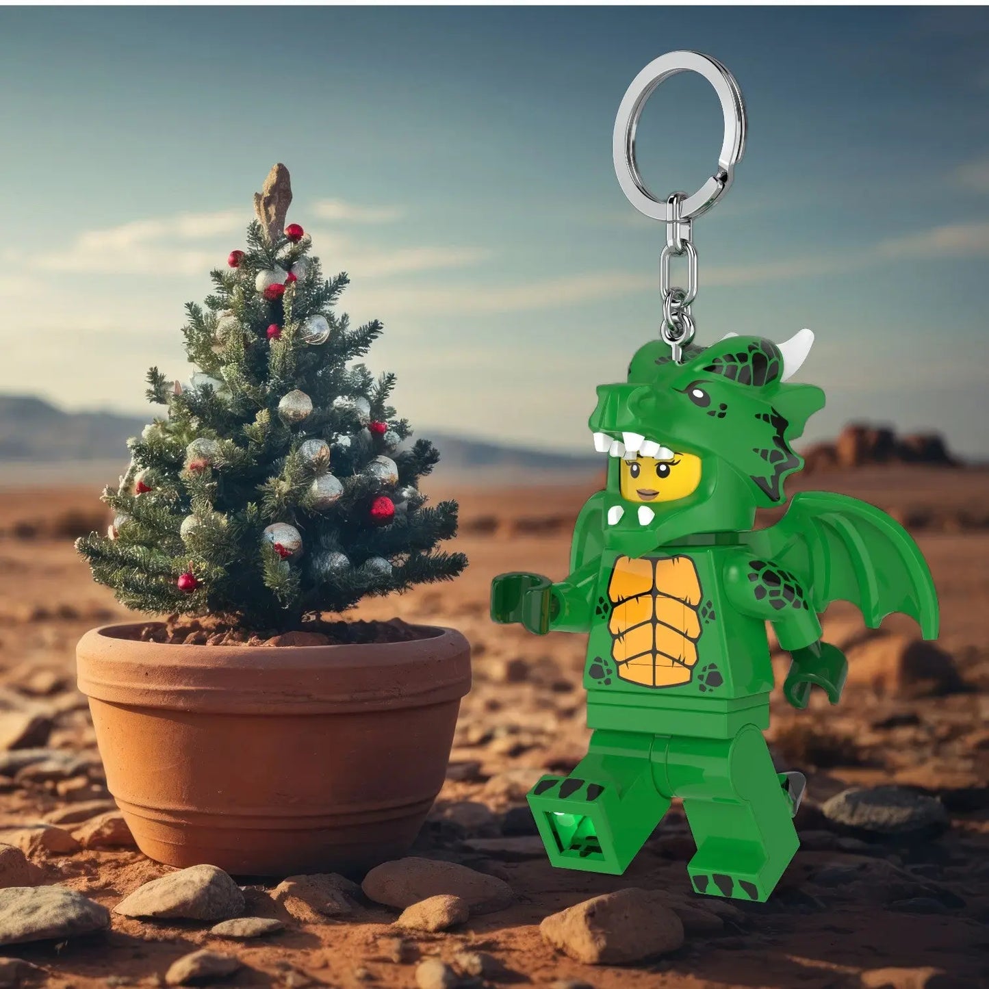 LEGO Minifigures Keychain Light - Green Dragon Costume Girl (KE224H)
