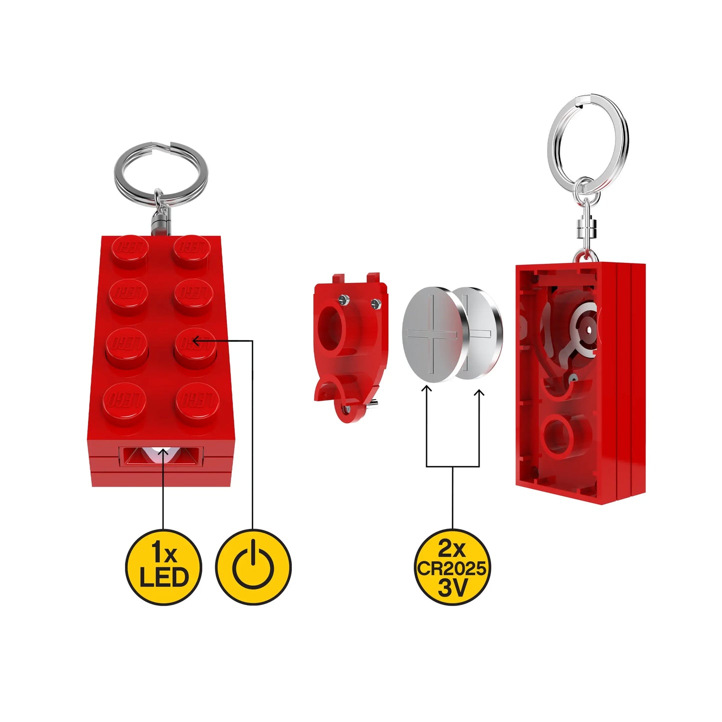 LEGO 2x4 Brick Keychain Light - Red (KE234HR) IQ Hong Kong, Ltd.