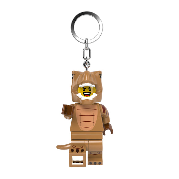 LEGO Minifigures Large 3 Inch Tall Figure Keychain Light - T-Rex Costume Fan (KE237H)