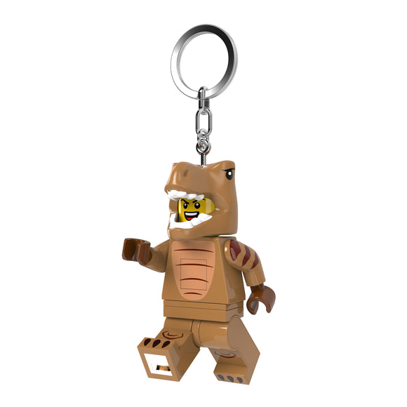 LEGO Minifigures Large 3 Inch Tall Figure Keychain Light - T-Rex Costume Fan (KE237H)