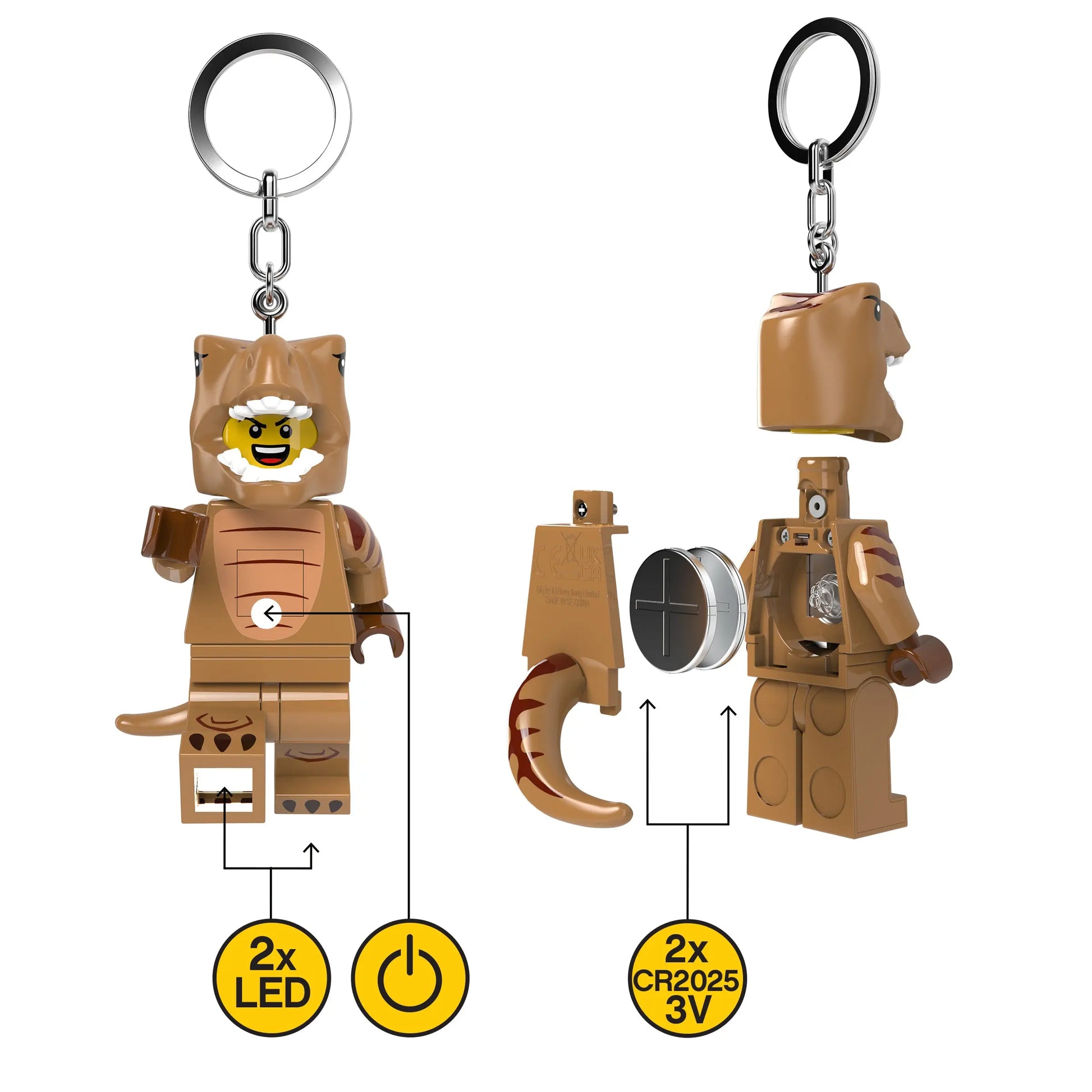 LEGO Minifigures Large Keychain Light - T-Rex Costume Fan (KE237H) IQ Hong Kong, Ltd.