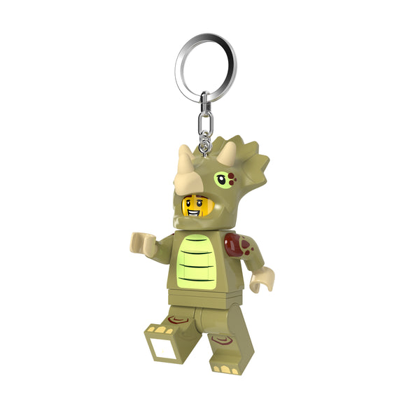 LEGO Minifigures Large 3 Inch Tall Figure Keychain Light - Triceratops Costume Fan (KE238H)