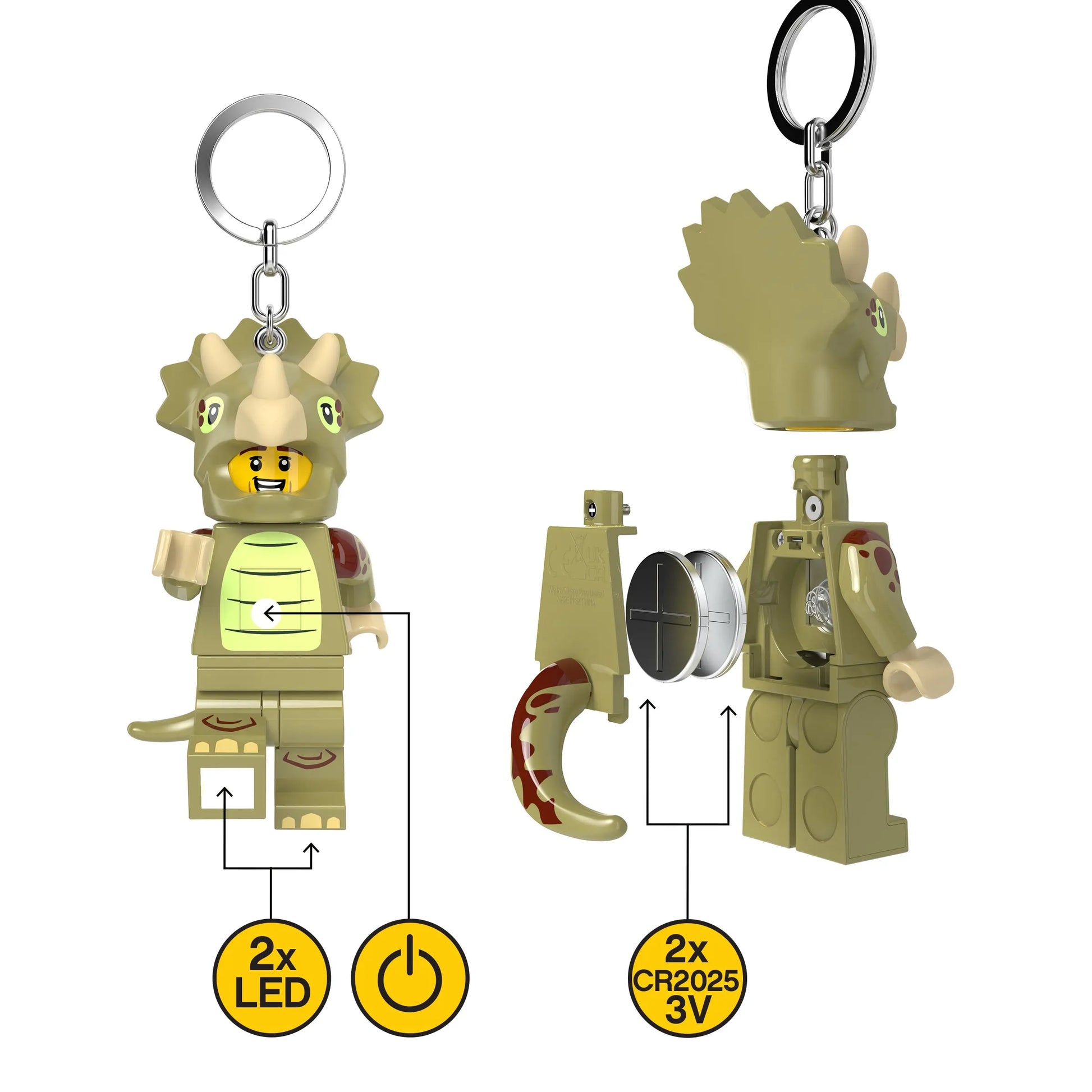 LEGO Minifigures Keychain Light - Triceratops Costume Fan (KE238H) IQ Hong Kong, Ltd.