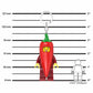 LEGO® Keychain Light - Chili Costume Girl 