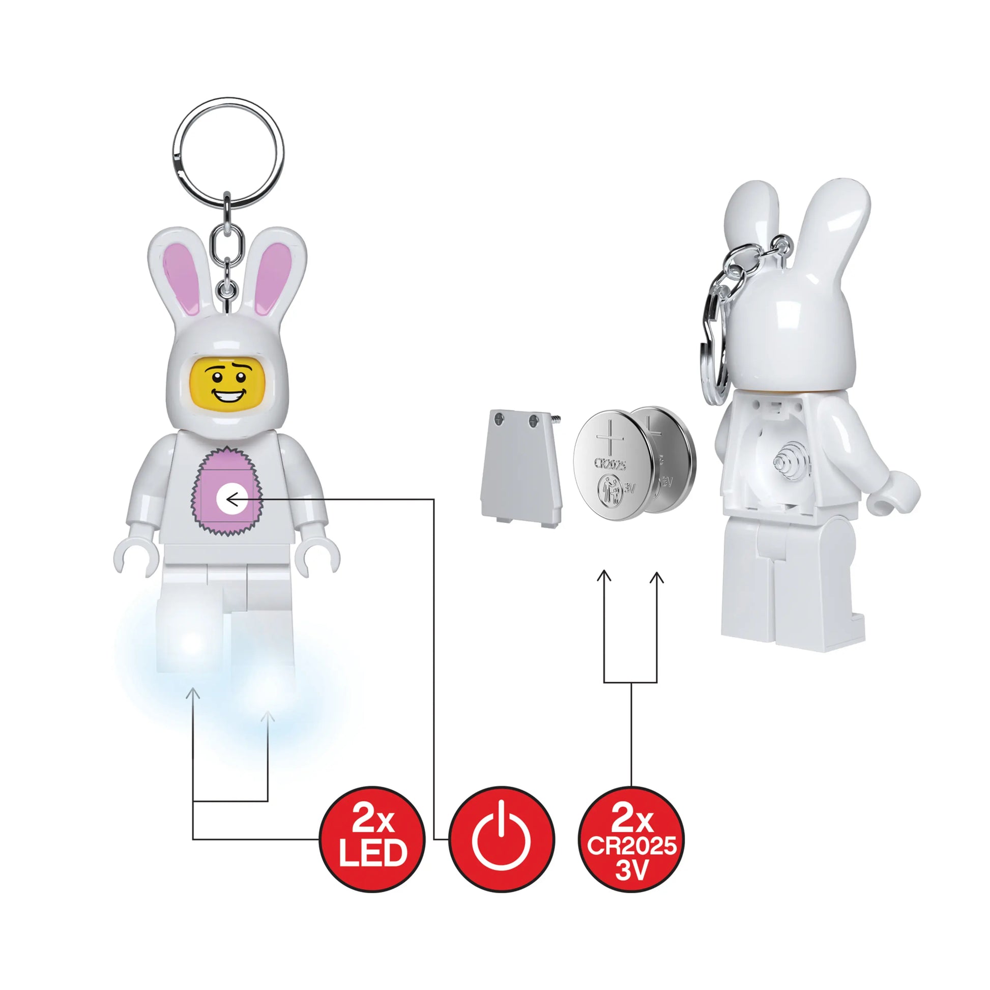 LEGO Minifigures Keychain Light - Bunny Suit Guy (KE73H) IQ Hong Kong, Ltd.