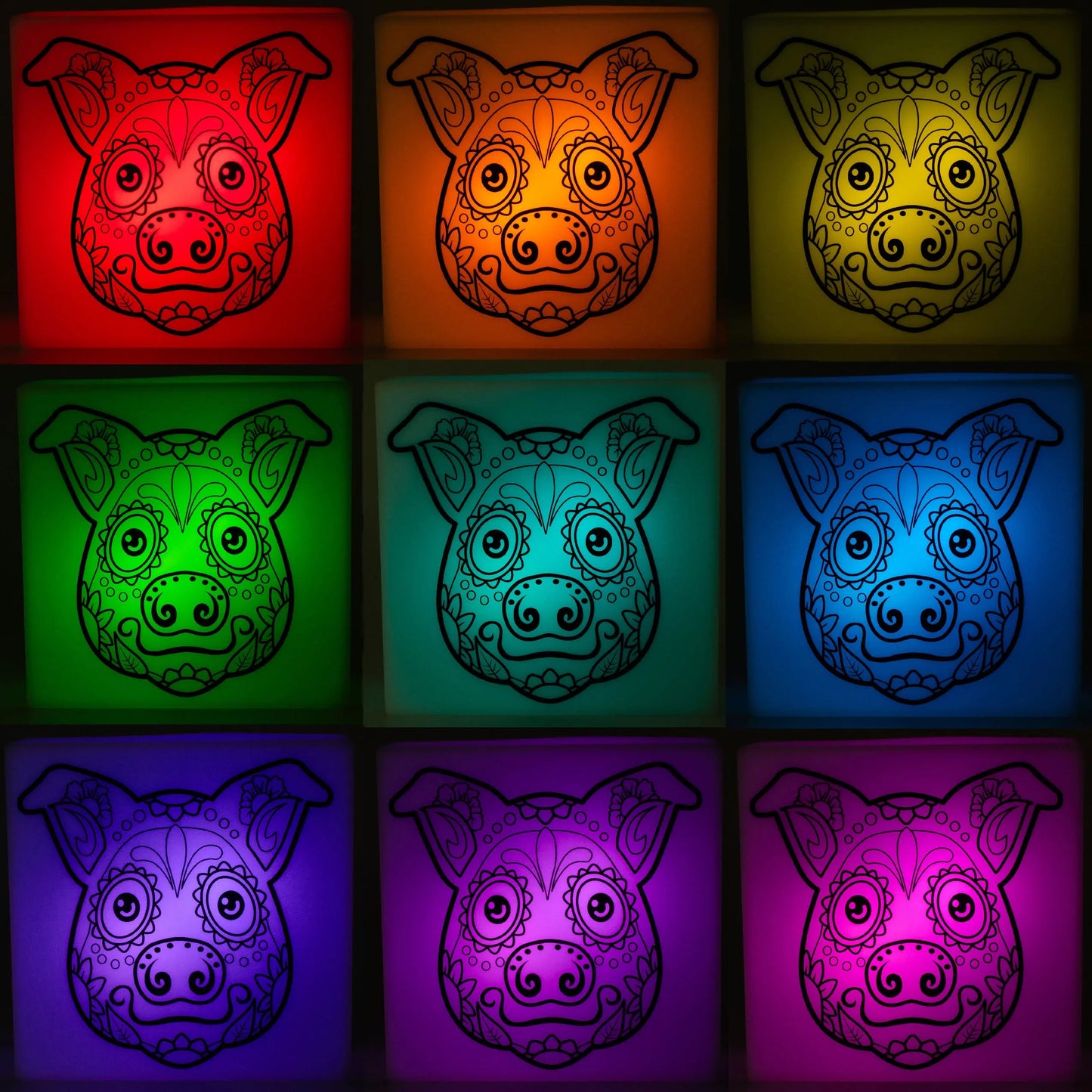 Zoolight DIY Create Your Own Coloring Night Light Craft Kit - Pig (ZNPI) IQ Hong Kong, Ltd.