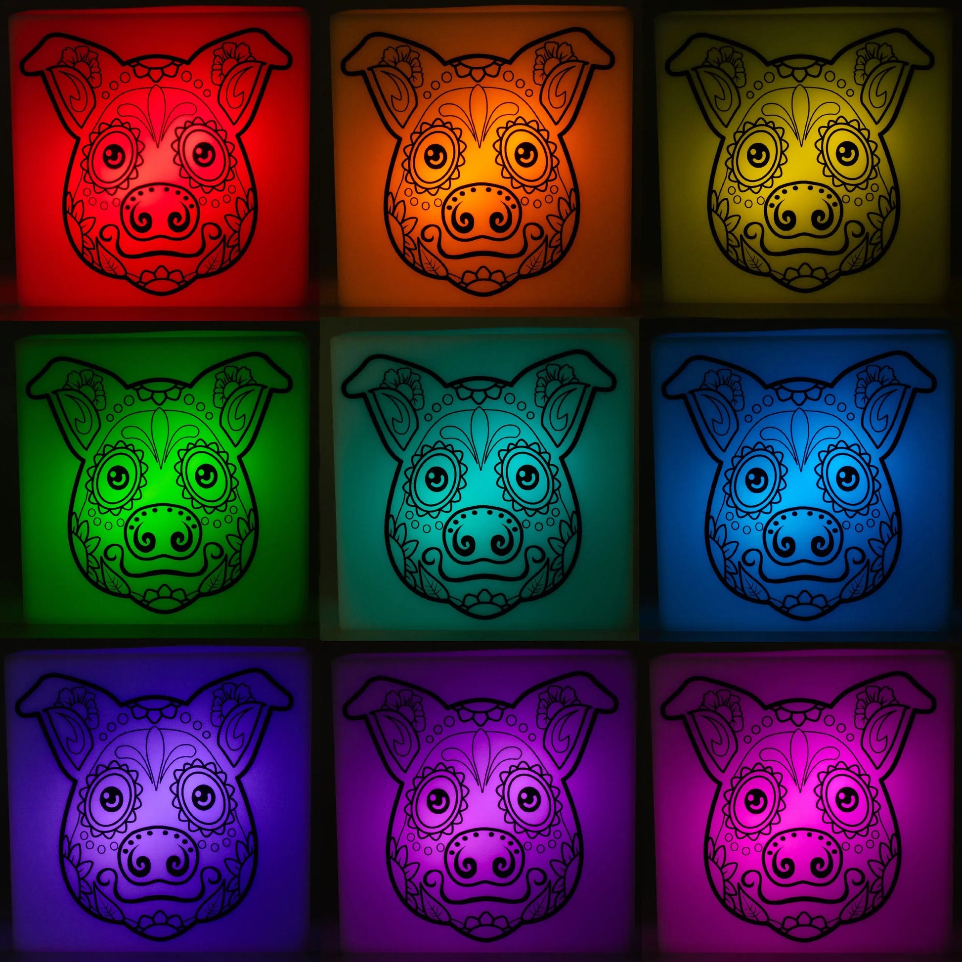 Zoolight DIY Create Your Own Coloring Night Light Craft Kit - Pig (ZNPI) IQ Hong Kong, Ltd.