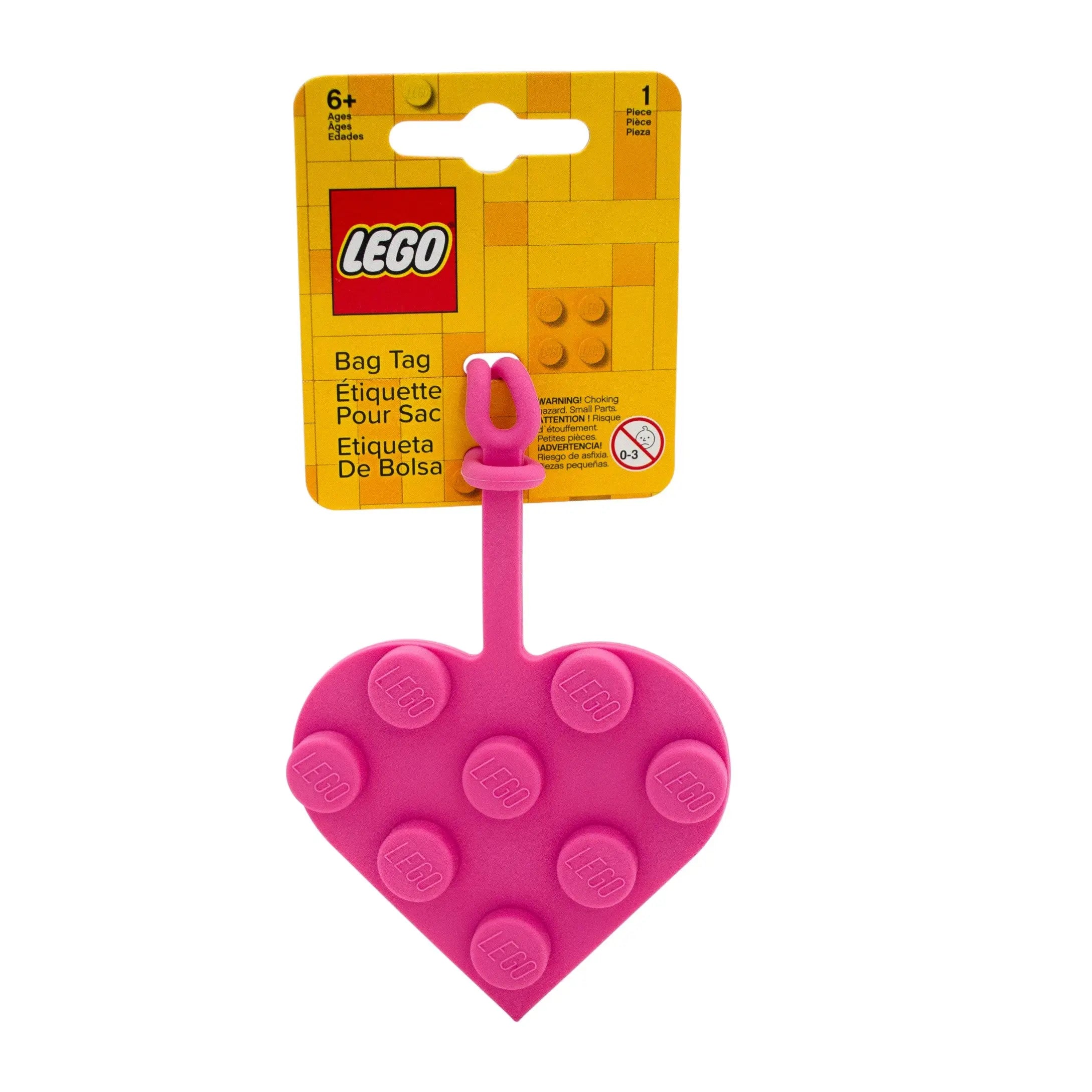 LEGO Bag Tag 3x3 Heart - Pink (53692) | Santoki