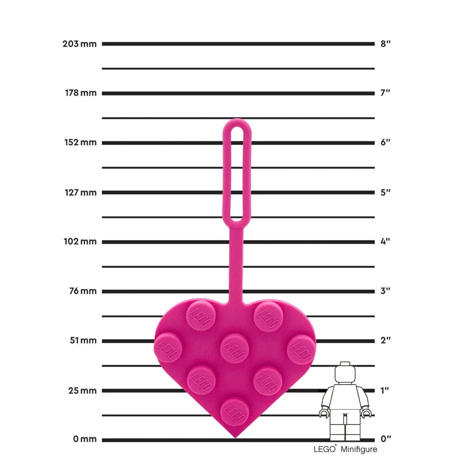 LEGO Bag Tag 3x3 Heart - Pink (53692) | Santoki