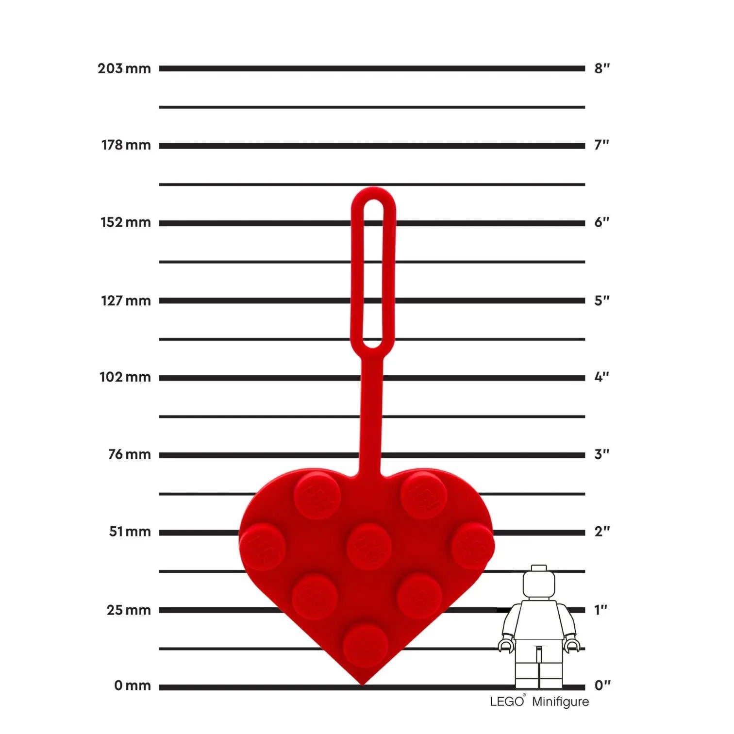 LEGO Bag Tag 3x3 Heart - Red (53658), Silicone Luggage Tag – Santoki