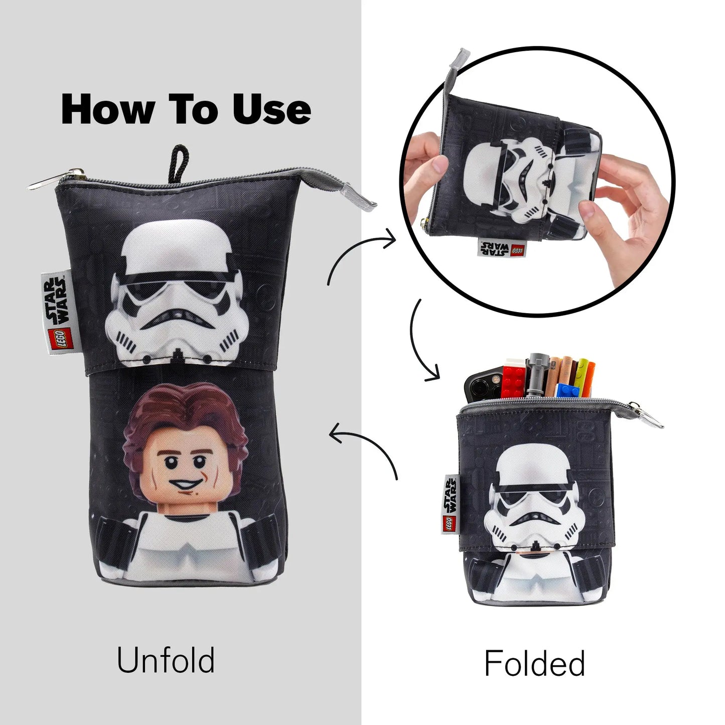 LEGO Star Wars Pop Up Pencil Case - Stormtrooper & Han Solo (53461) IQ Hong Kong, Ltd.