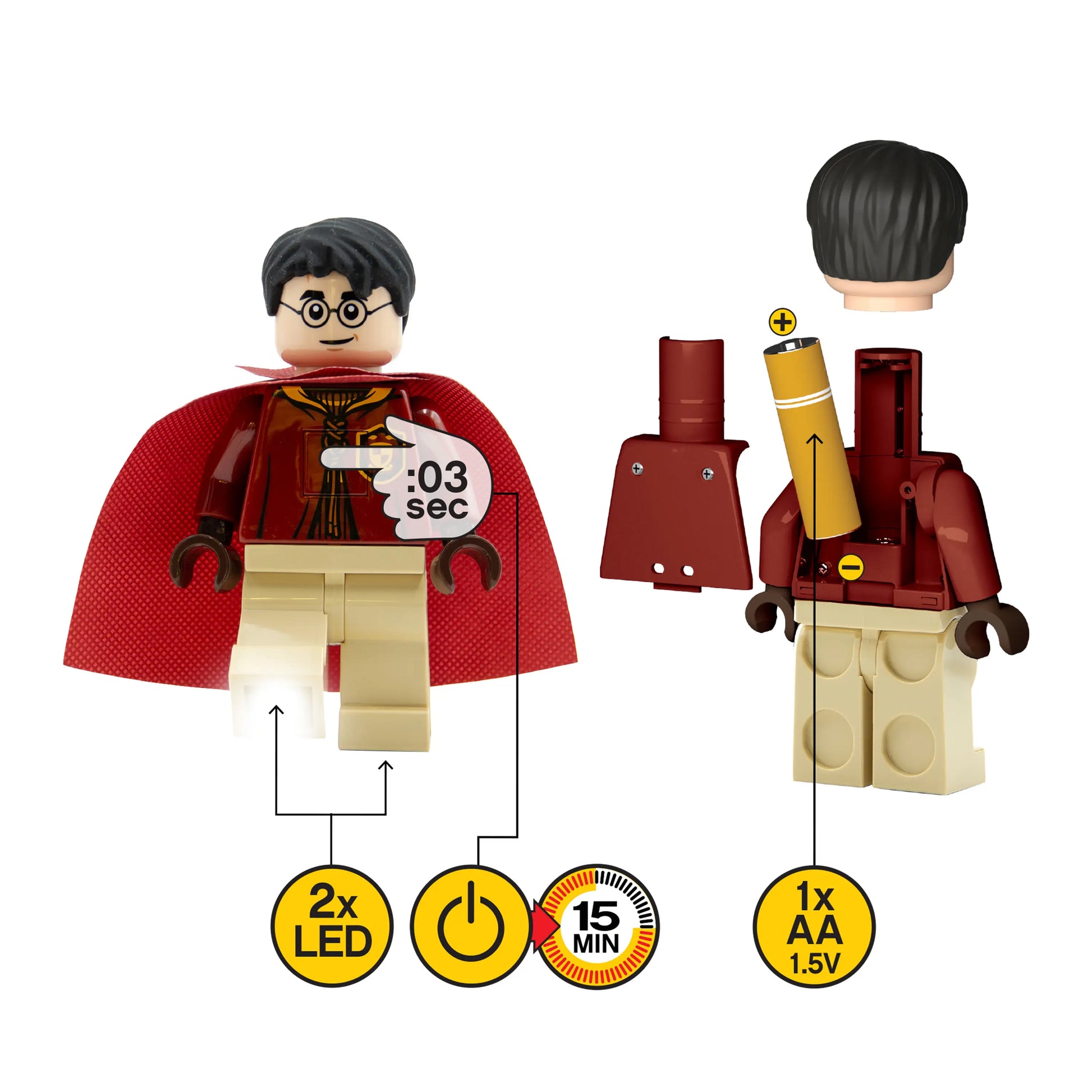 LEGO Lego Harry Potter Torch Flashlight - Harry Potter - 5 Inch Tall Figure (TO50B) IQ Hong Kong, Ltd.