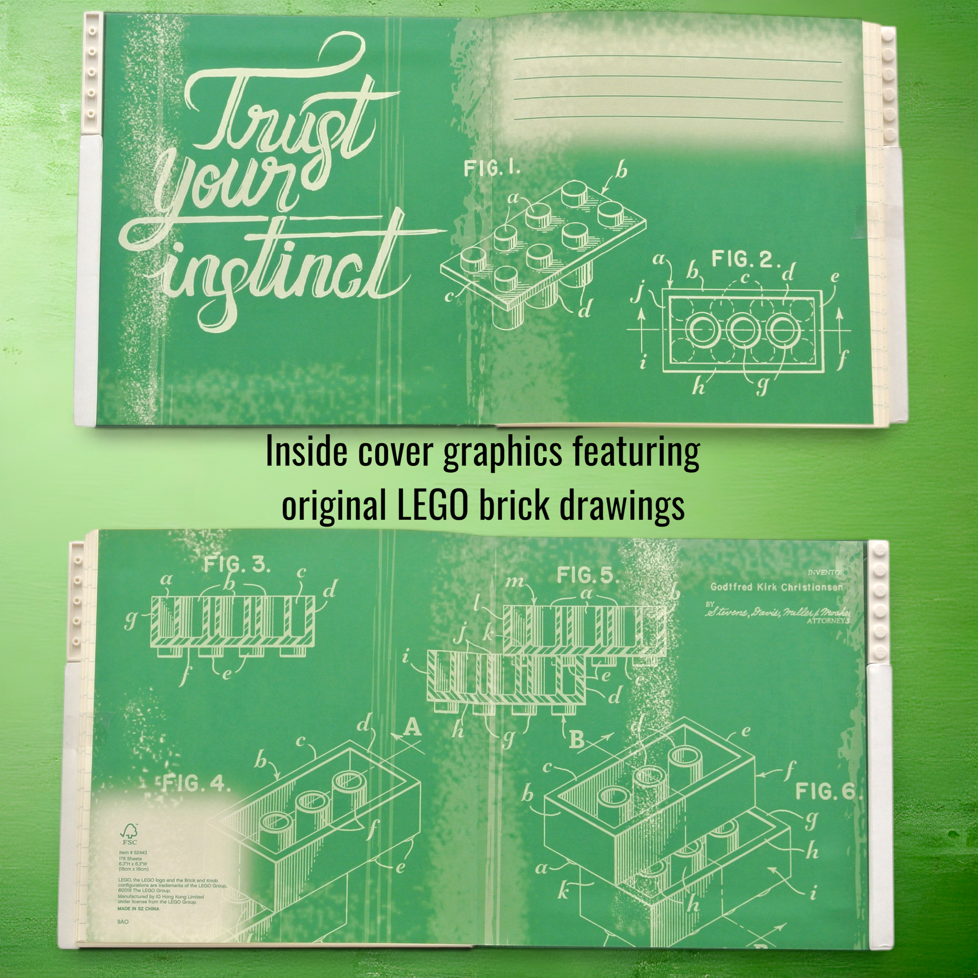 LEGO Locking Notebook with Gel Pen Green - in Box 