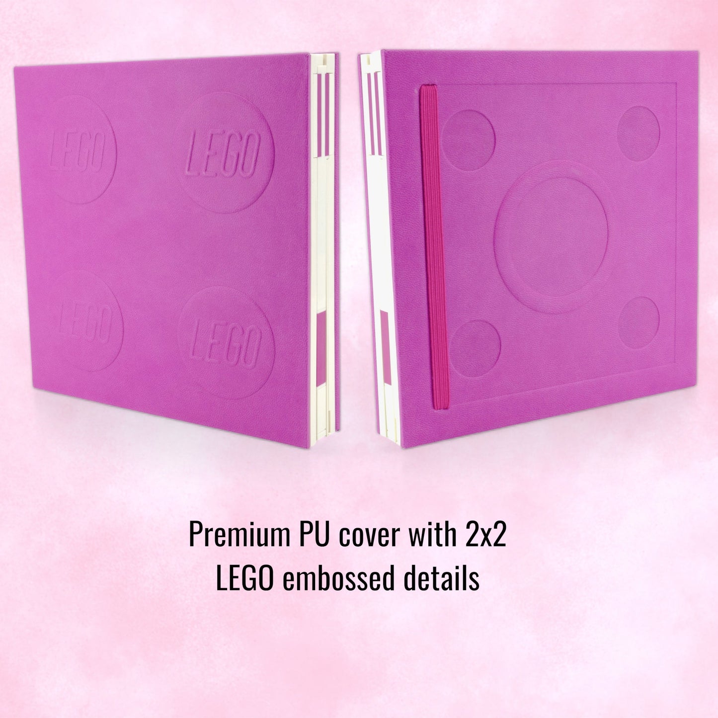 LEGO Locking Notebook with Gel Pen Square Red Violet - in Box 