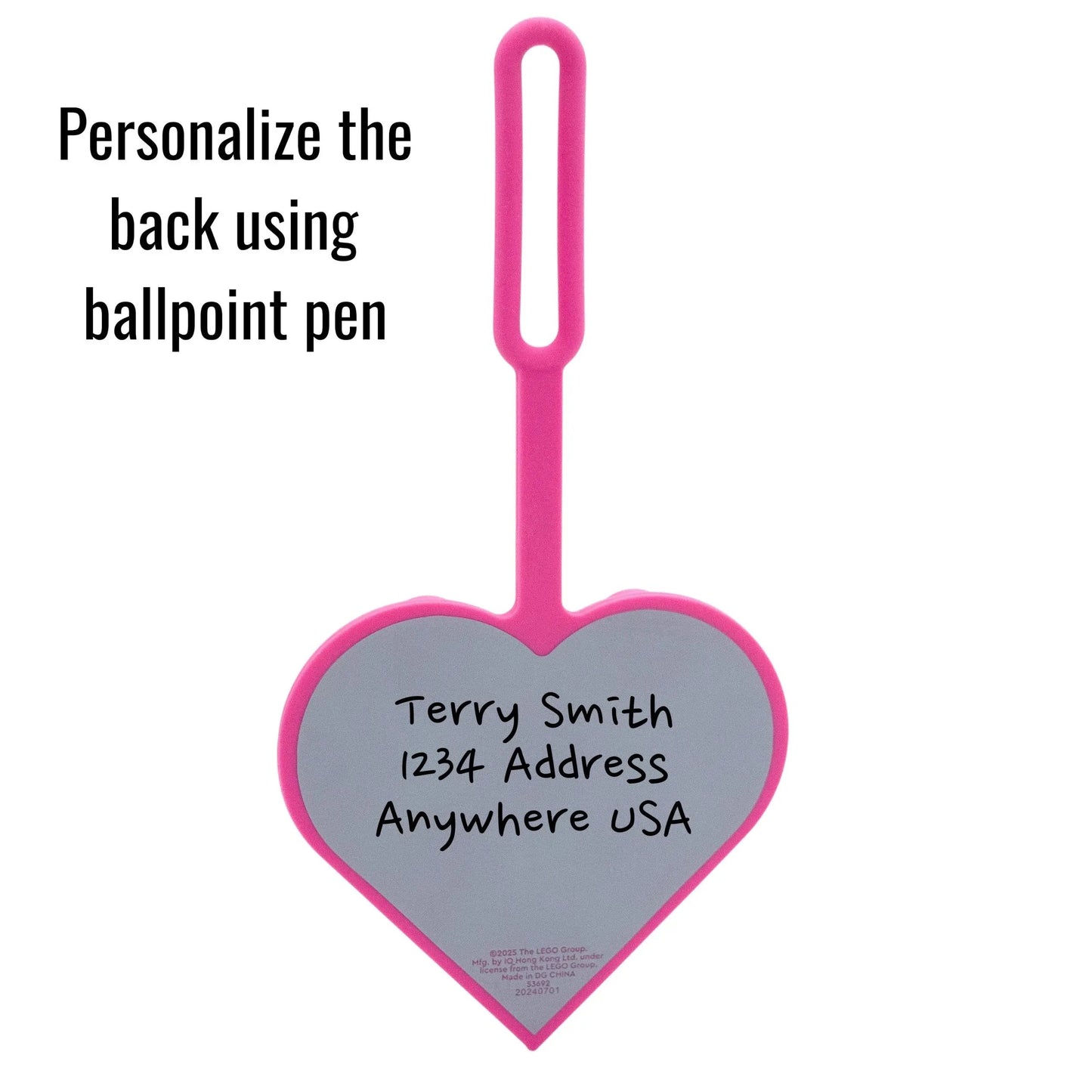 LEGO® Bag Tag 3x3 Heart - Pink (53692)