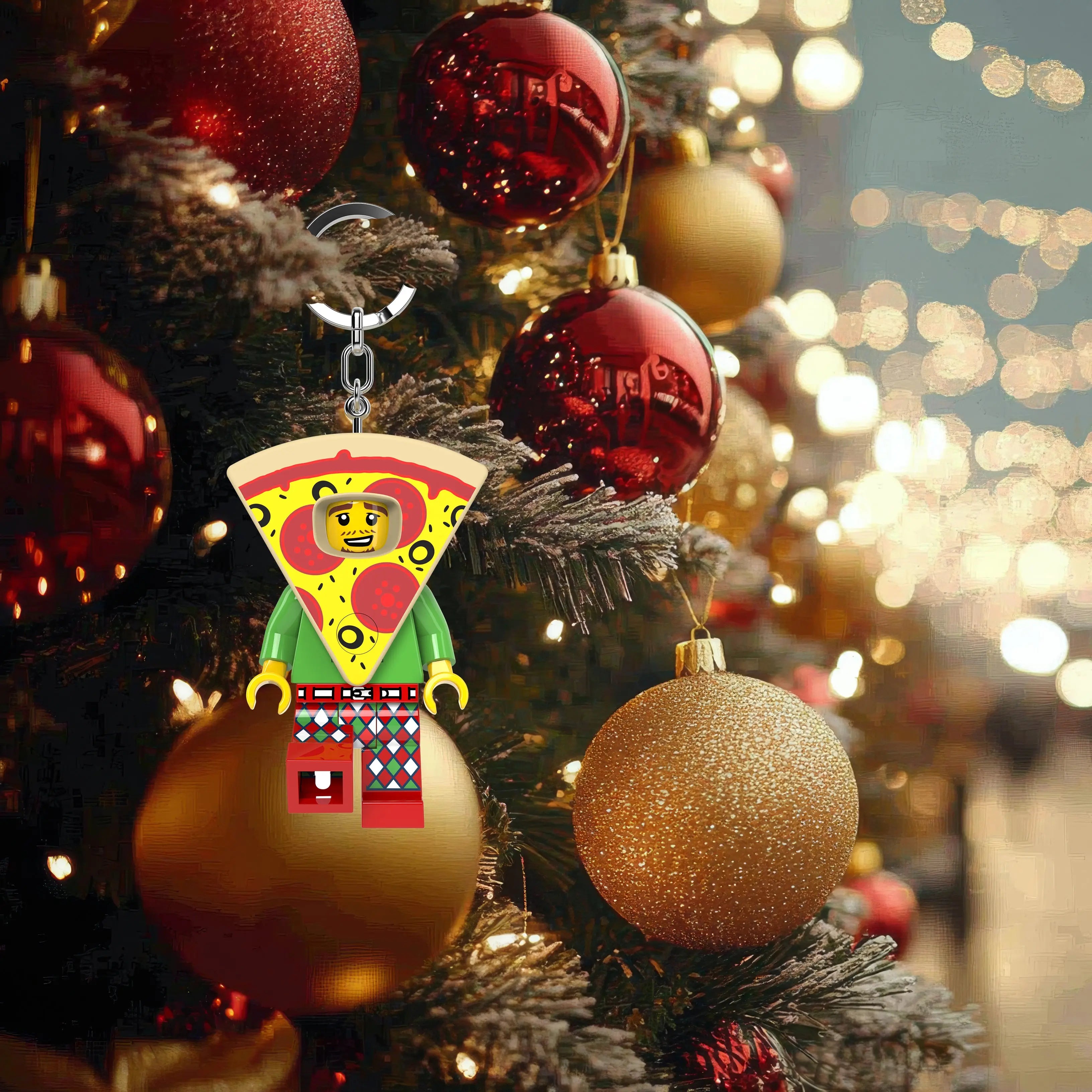LEGO Minifigures Keychain Light - Pizza Costume Guy (KE176H) | Santoki