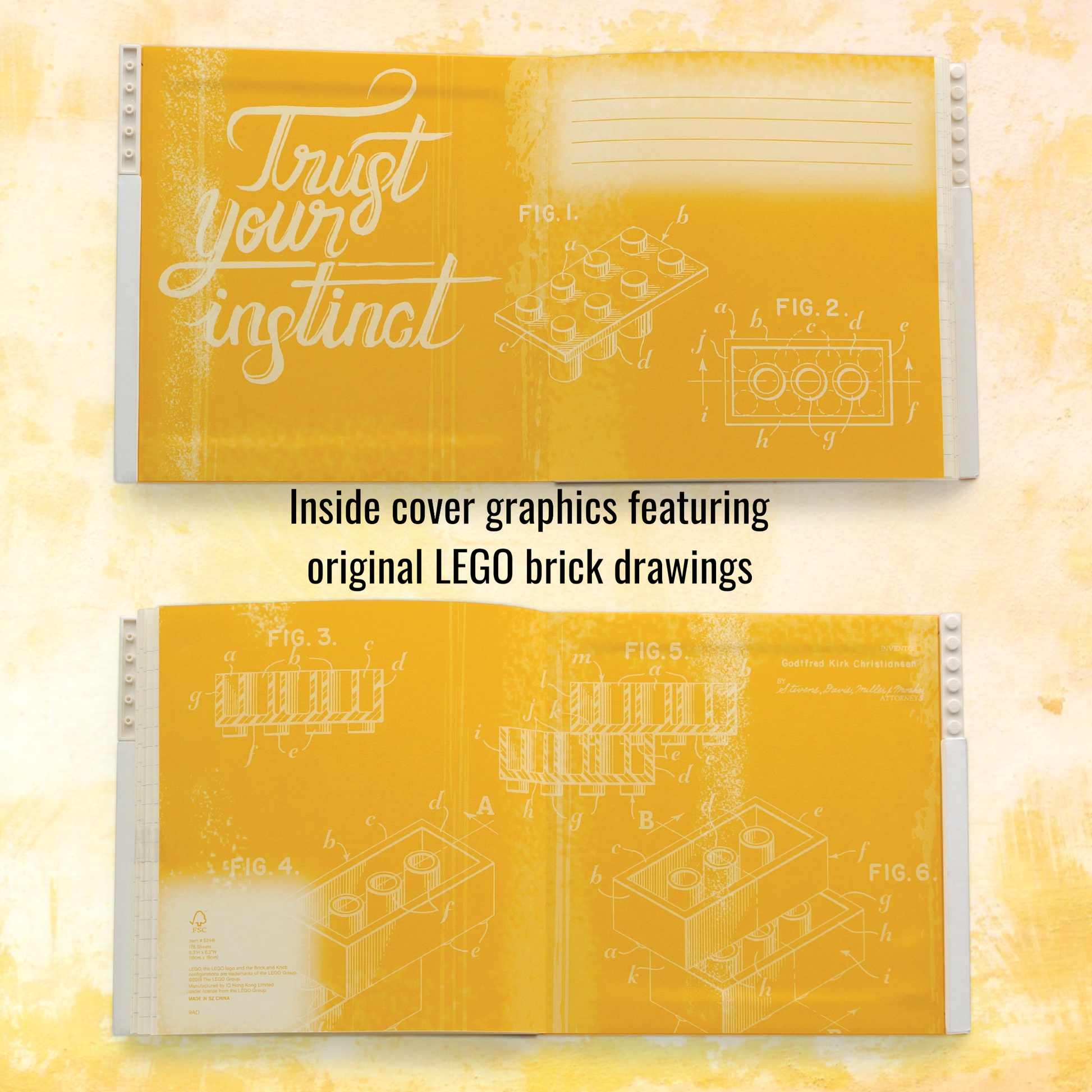 LEGO Locking Notebook with Gel Pen Yellow - in Box 