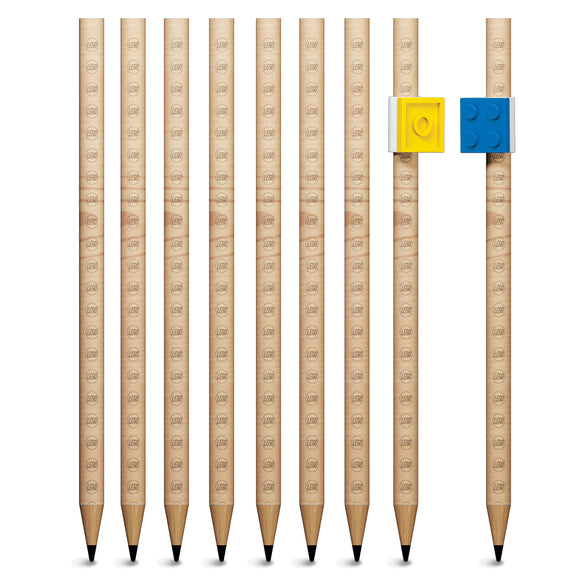 LEGO Stationery Graphite Pencils with 2 Toppers - 9 Pack (51504)