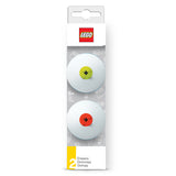 LEGO Stationery 2 Pack Eraser -Red / Lime
