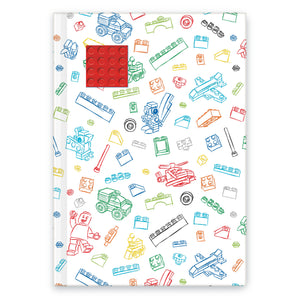 LEGO Stationery White Journal with Red 4X4 Embedded Brick