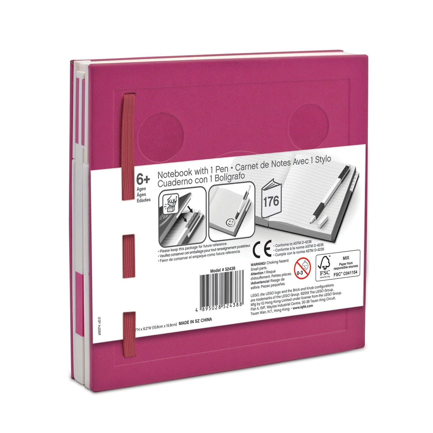 LEGO Stationery Locking Notebook with Gel Pen - Violet (52438) IQ Hong Kong, Ltd.