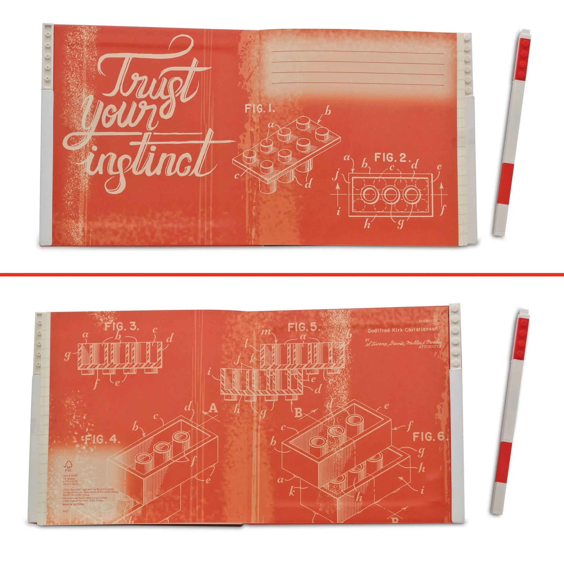 LEGO StationeryLocking Notebook and Gel Pen - Red (52439) IQ Hong Kong, Ltd.